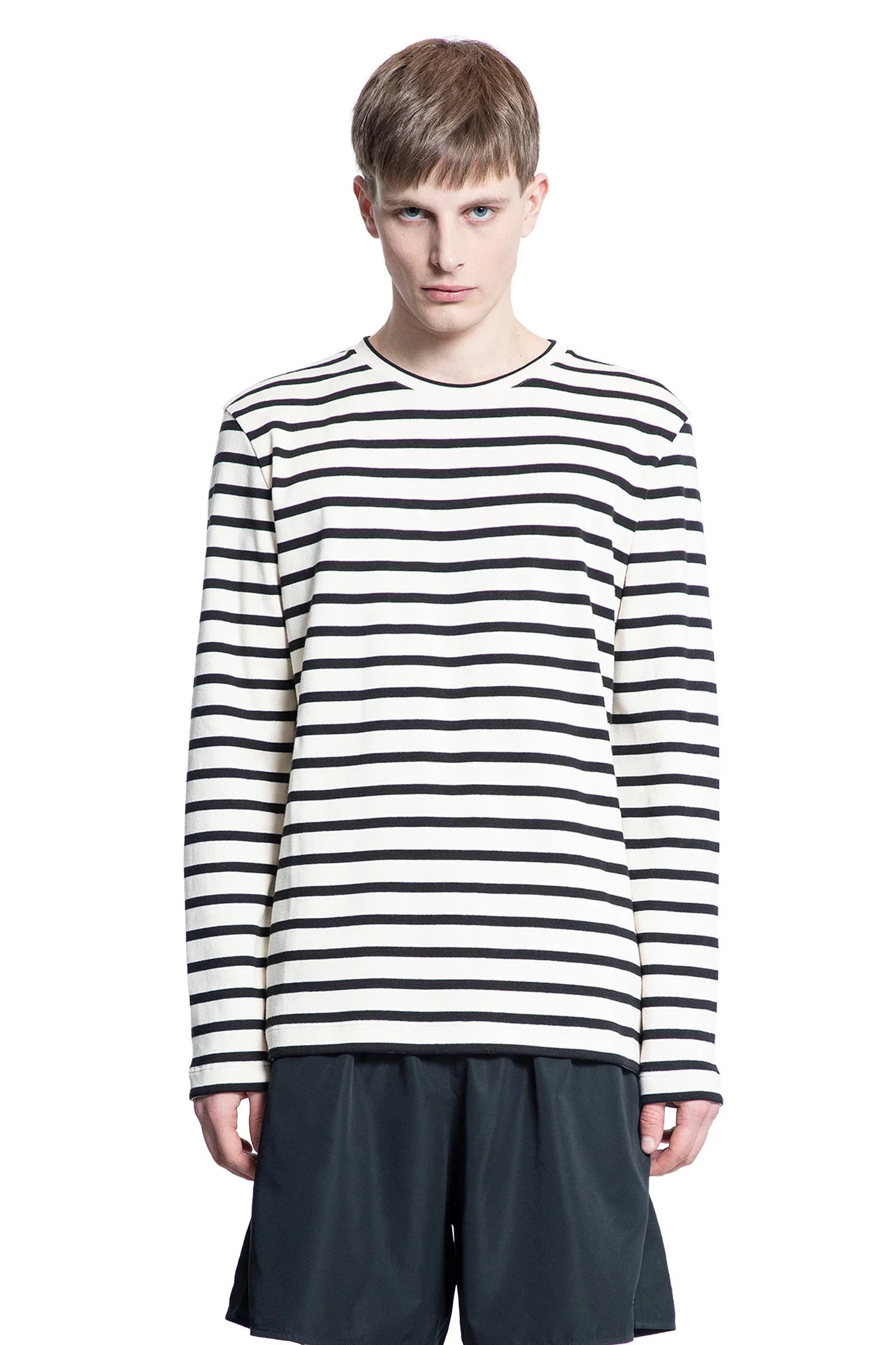 Cotton Jersey Stripe Long Sleeve T-Shirt - Antonioli.eu
