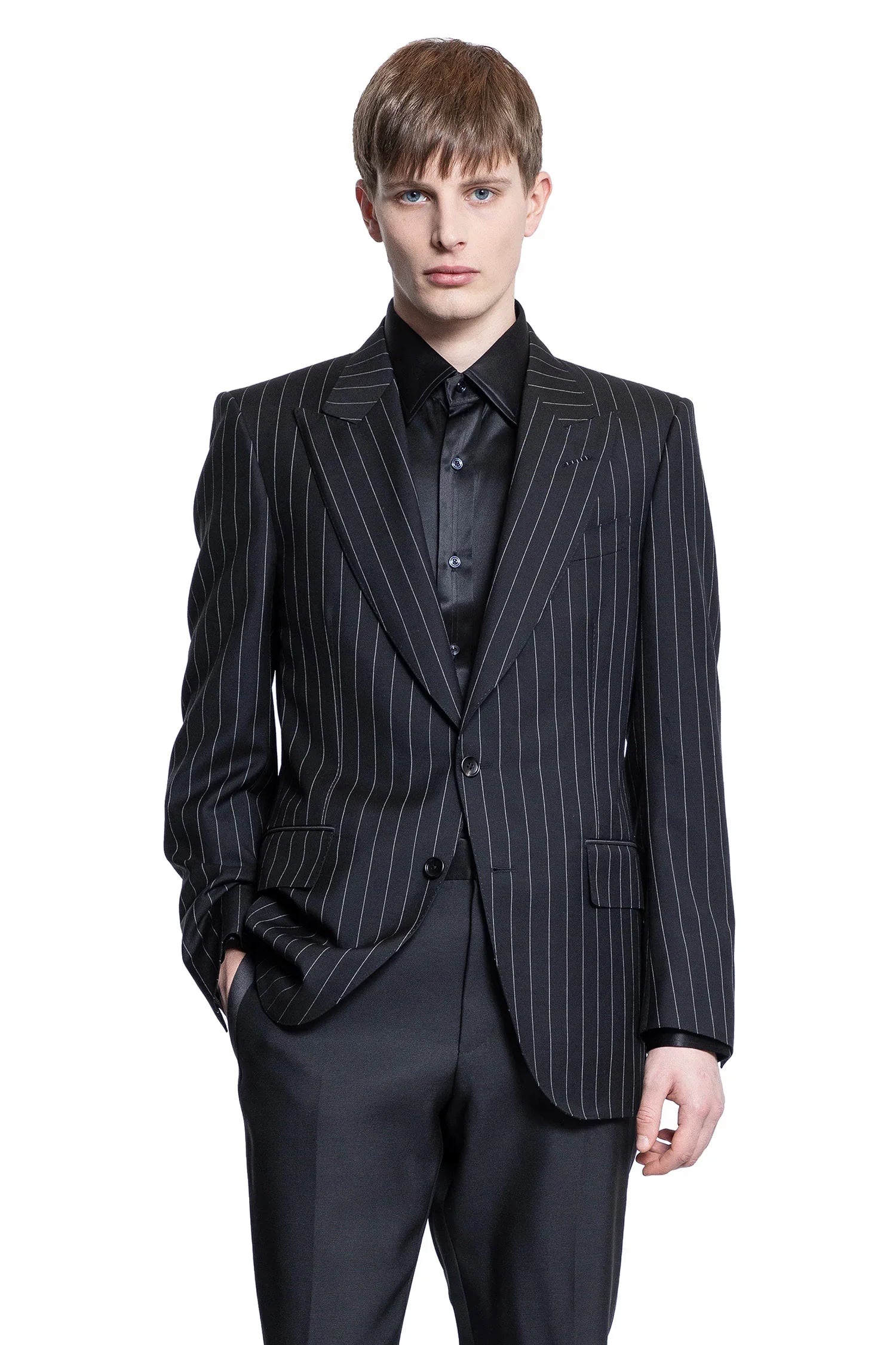 Wool Mohair Pinstriped Blazer - Antonioli.eu