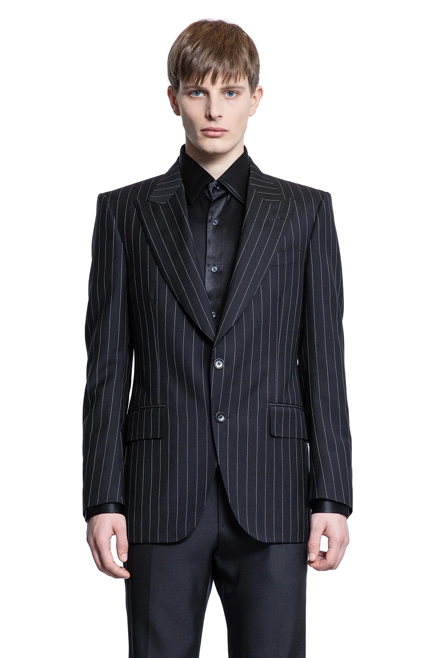Wool Mohair Pinstriped Blazer - Antonioli.eu
