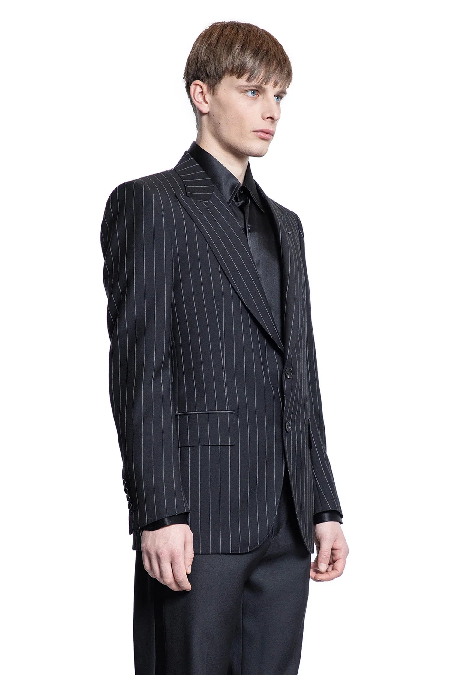 Wool Mohair Pinstriped Blazer - Antonioli.eu