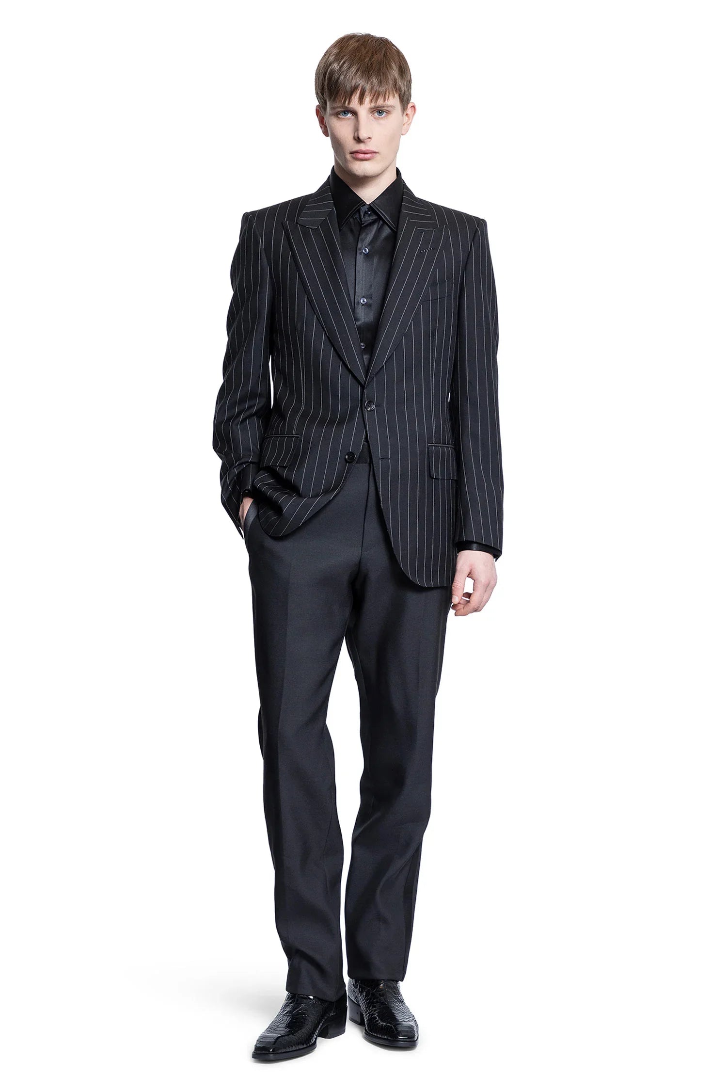 Wool Mohair Pinstriped Blazer - Antonioli.eu