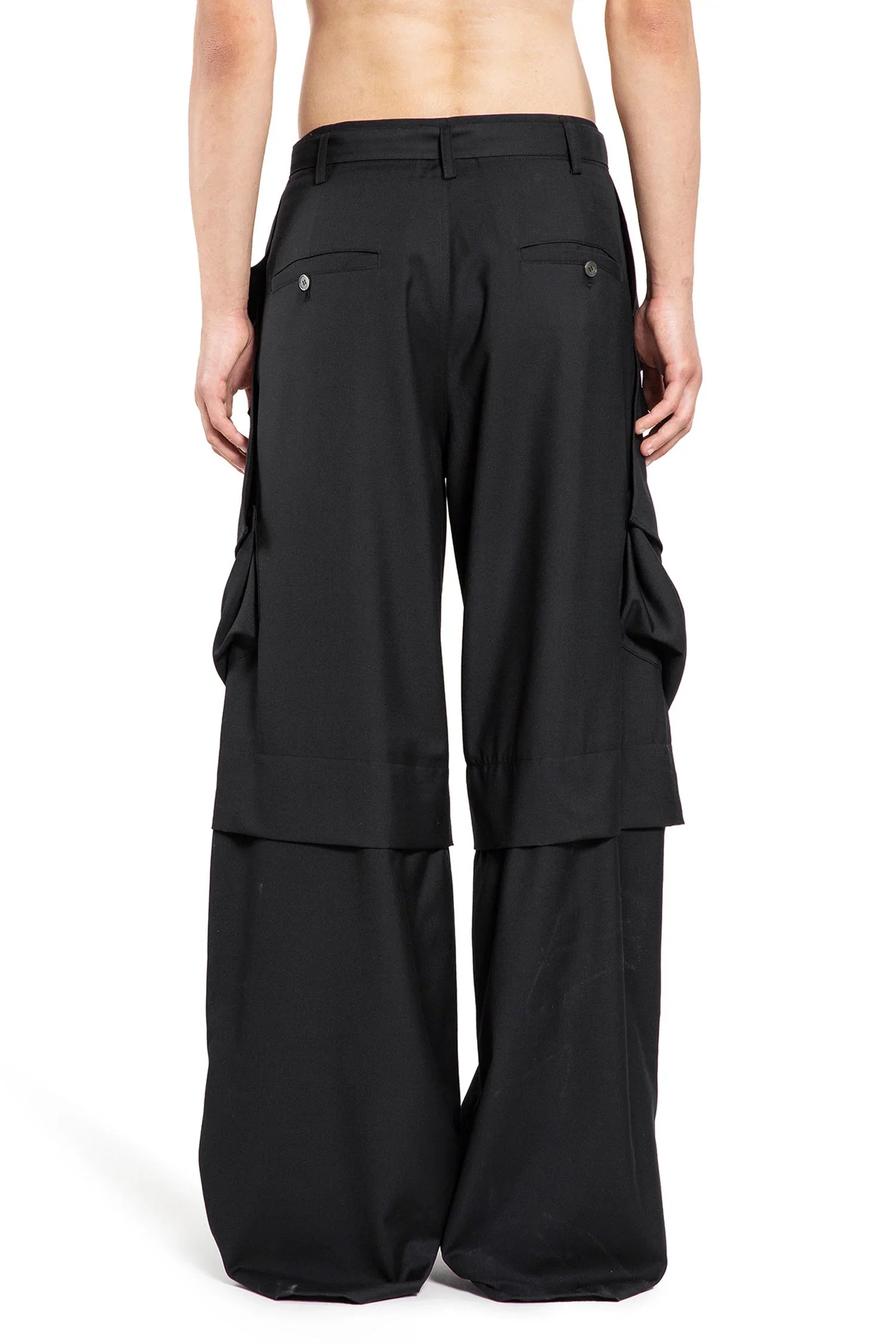 Wide Leg Belted Drape Trousers - Antonioli.eu