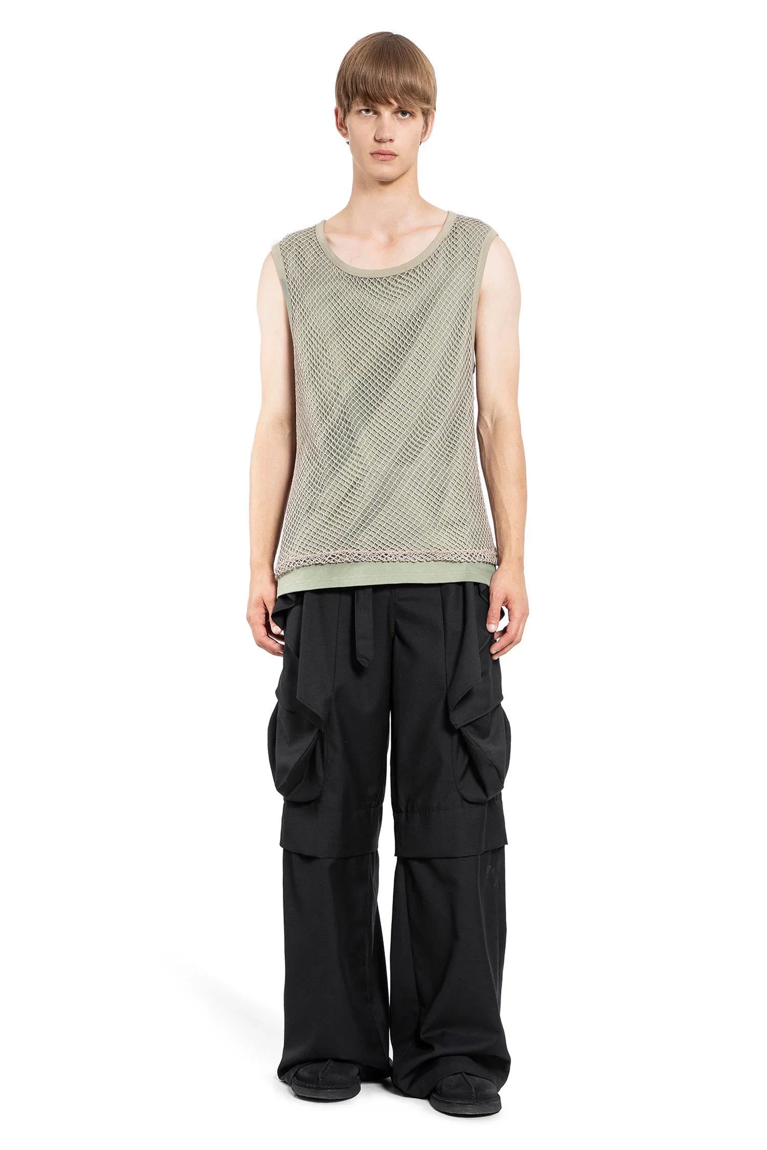Sunbleached Layered Mesh Tank Top - Antonioli.eu
