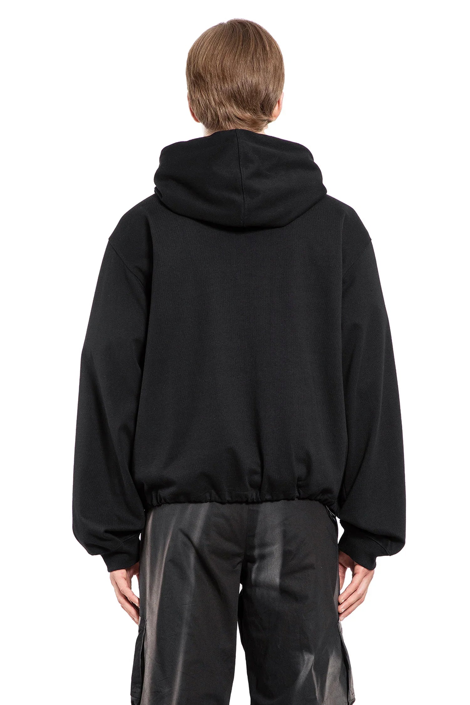 Draped Pocket Zip-Up Hoodie - Antonioli.eu