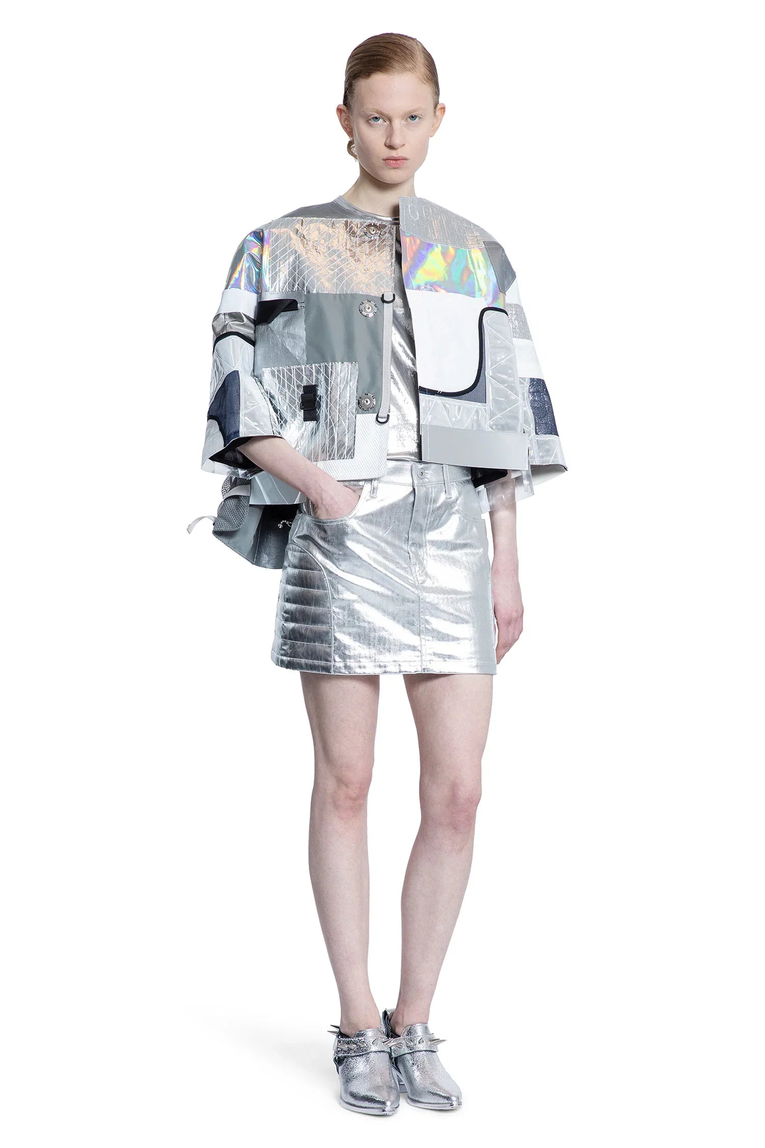 Iridescent Nylon Patchwork Jacket - Antonioli.eu
