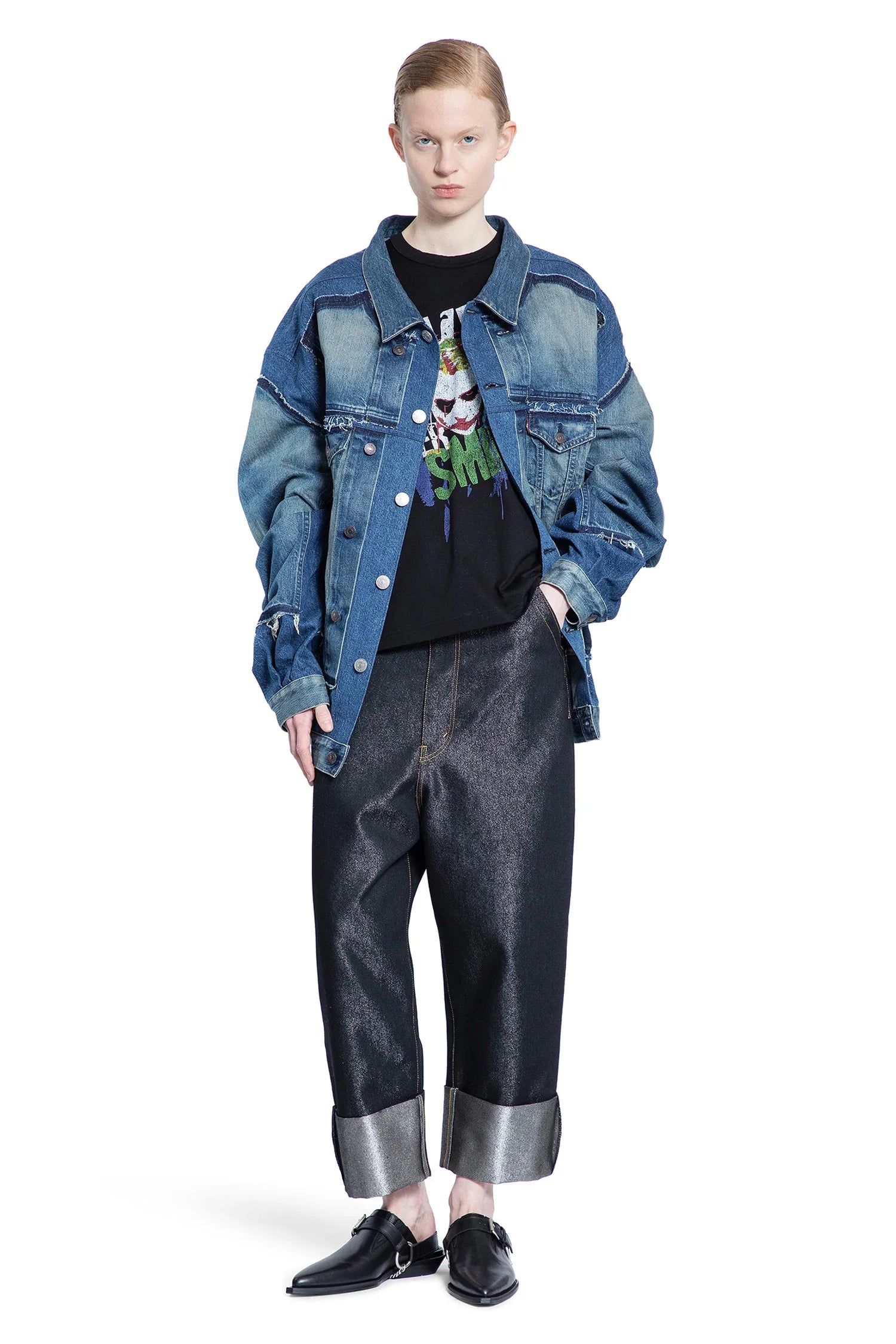 Spliced Denim Jacket - Antonioli.eu