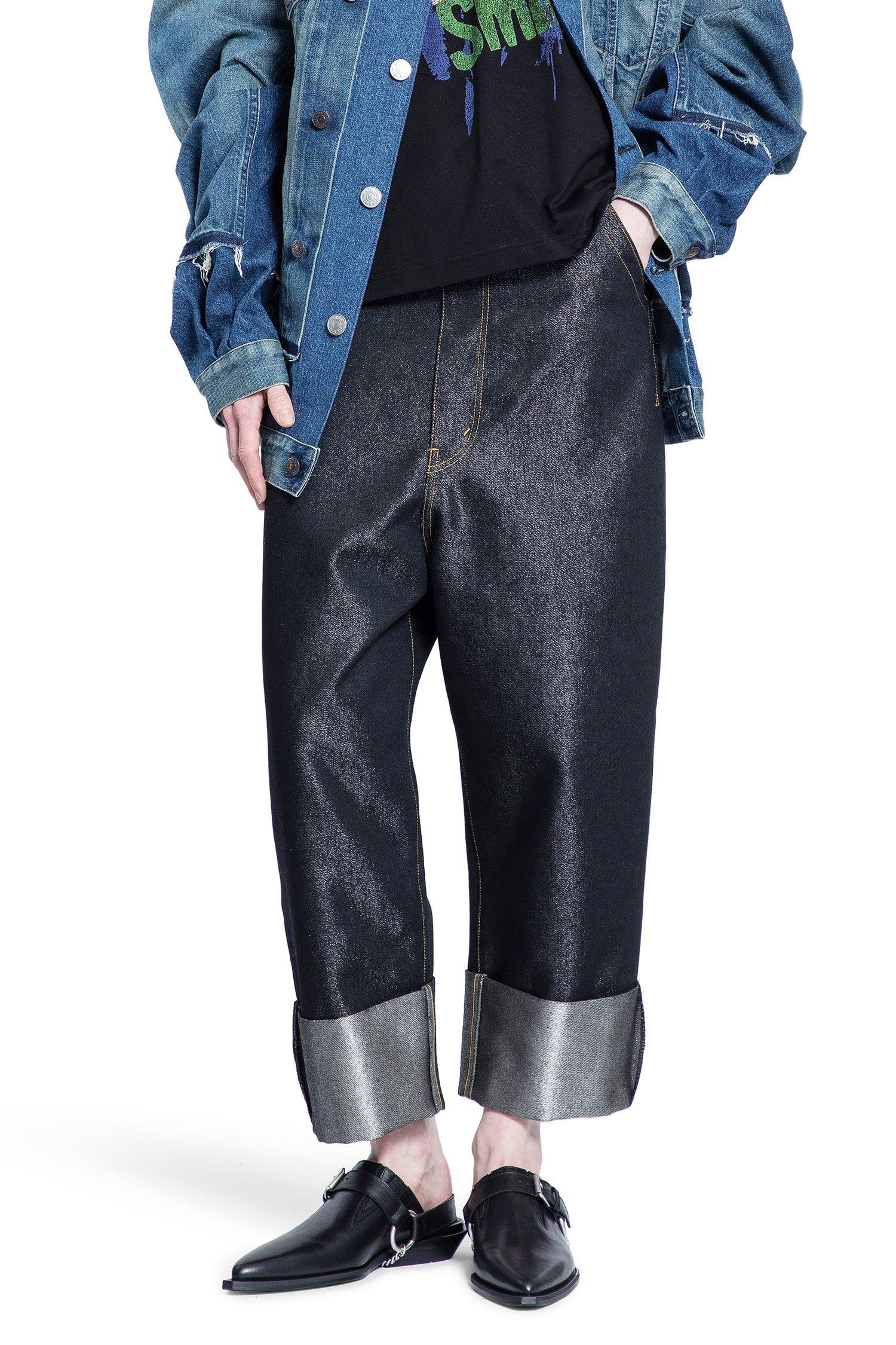 Cotton Cupro Polyester Turn-Up Jeans - Antonioli.eu