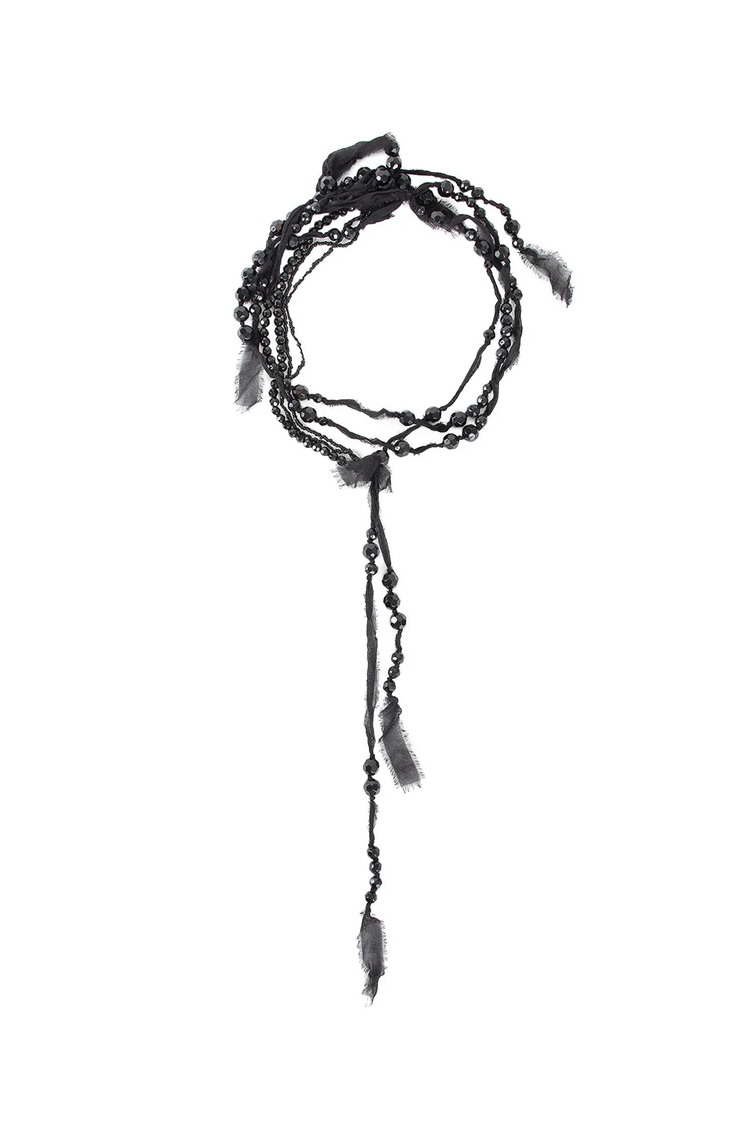 K- 170 Glass Beads and Silk Muslin Neck Piece - Antonioli.eu