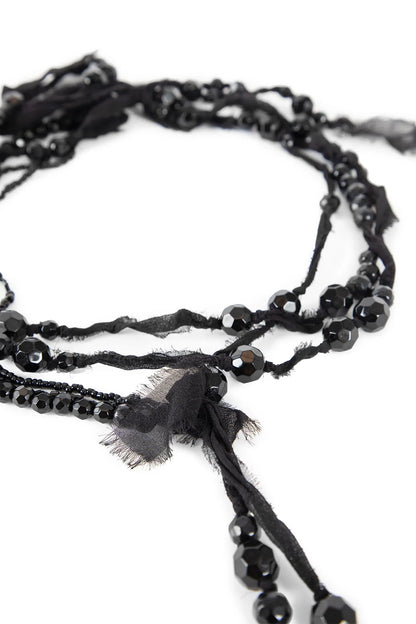 K- 170 Glass Beads and Silk Muslin Neck Piece - Antonioli.eu
