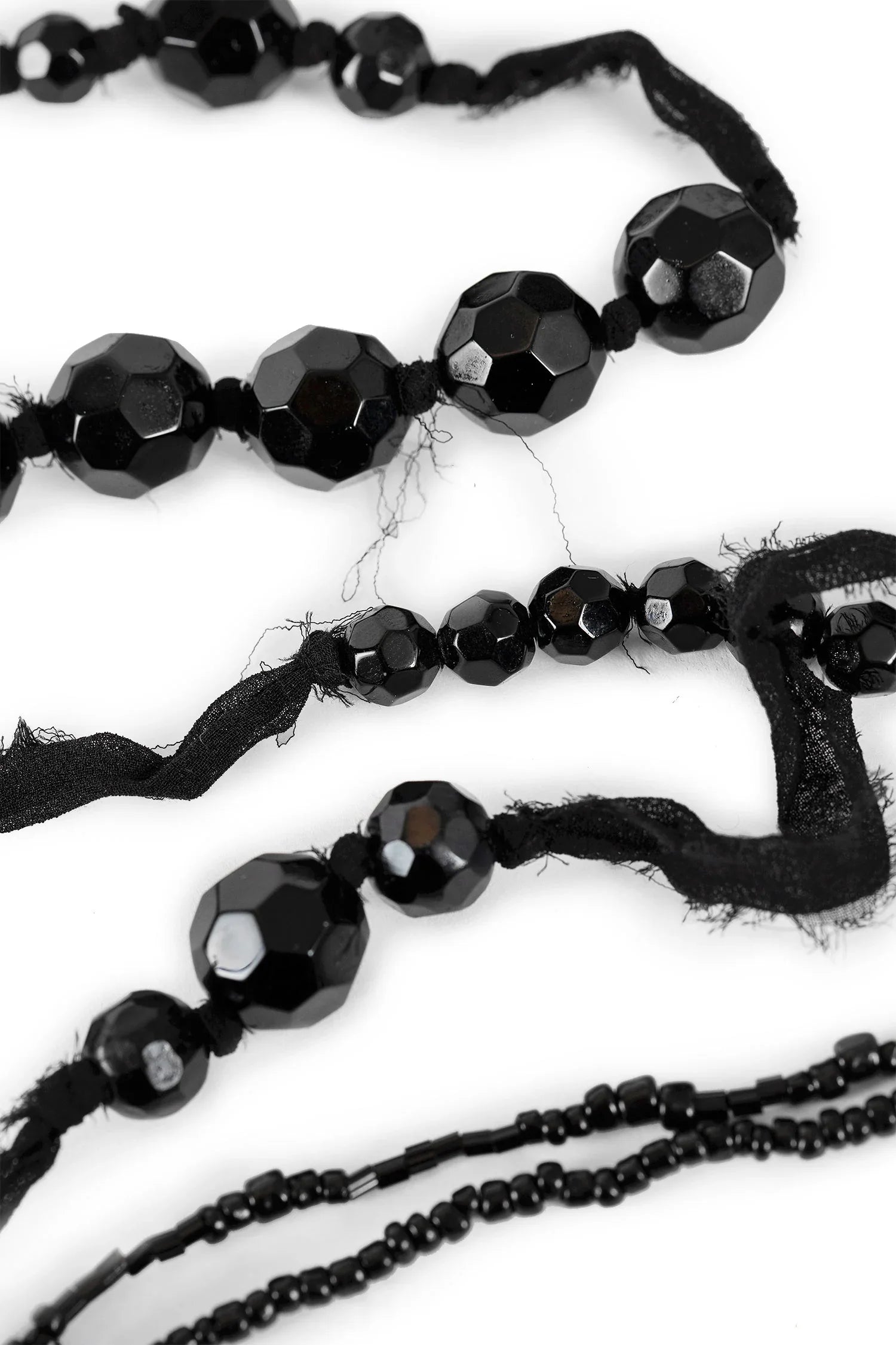 K- 170 Glass Beads and Silk Muslin Neck Piece - Antonioli.eu