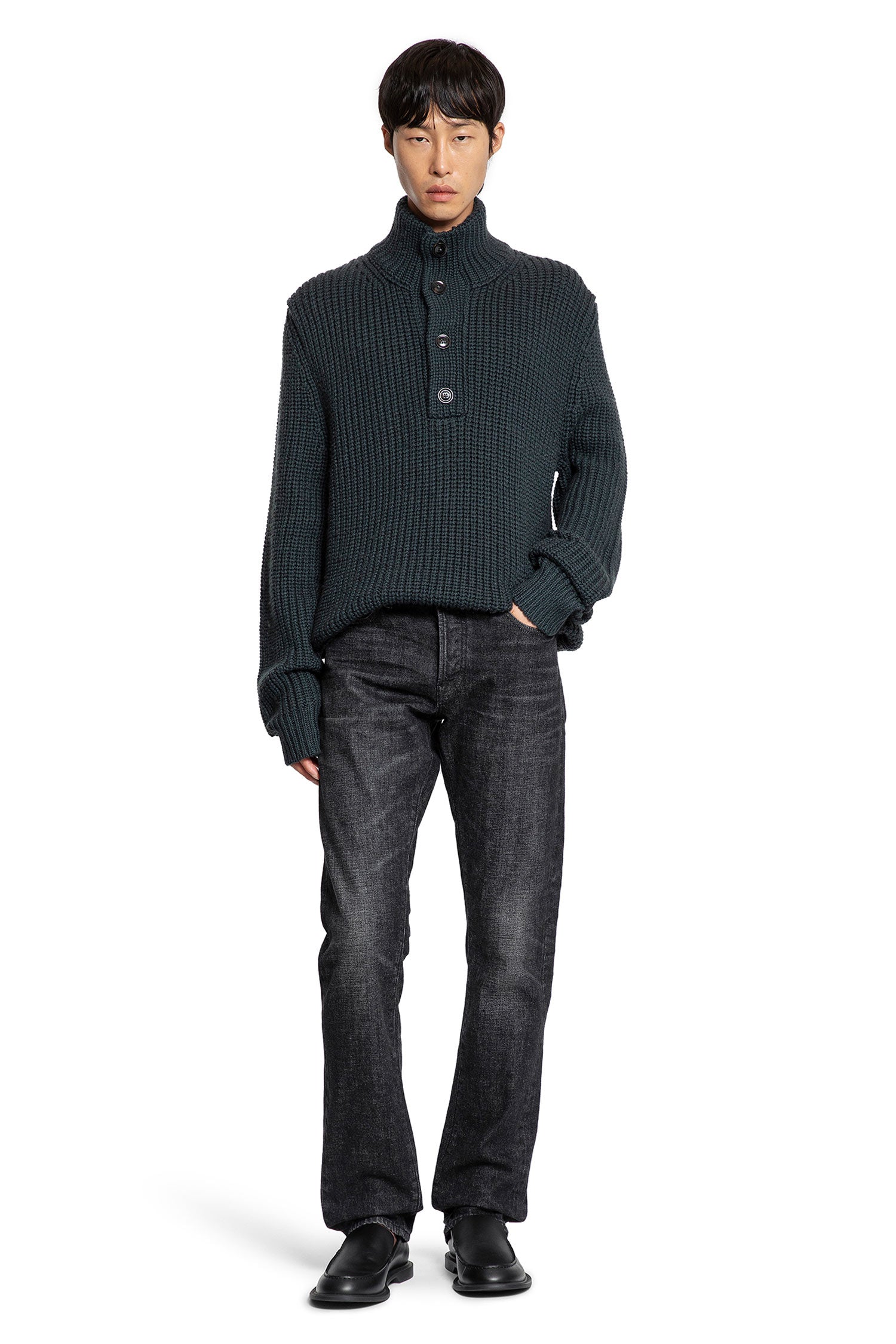 Cashmere Wool Half-Button Sweater - Antonioli.eu