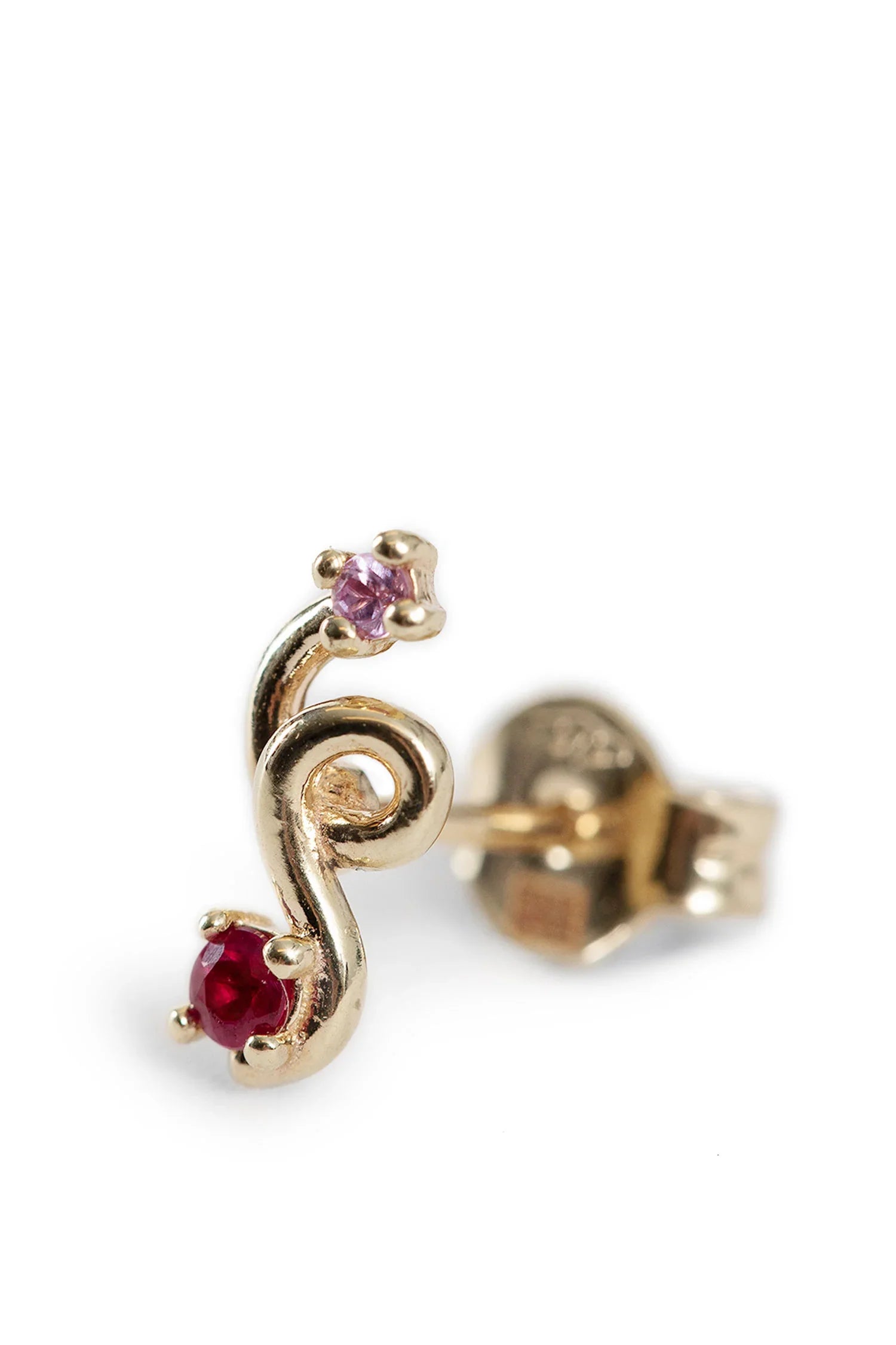 Two Stone Mini Loop Single Earring - Antonioli.eu
