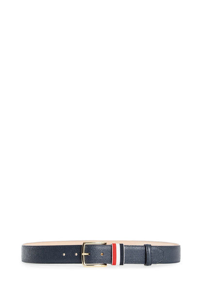 red white blue loop in pebble grain leather belt - Antonioli.eu