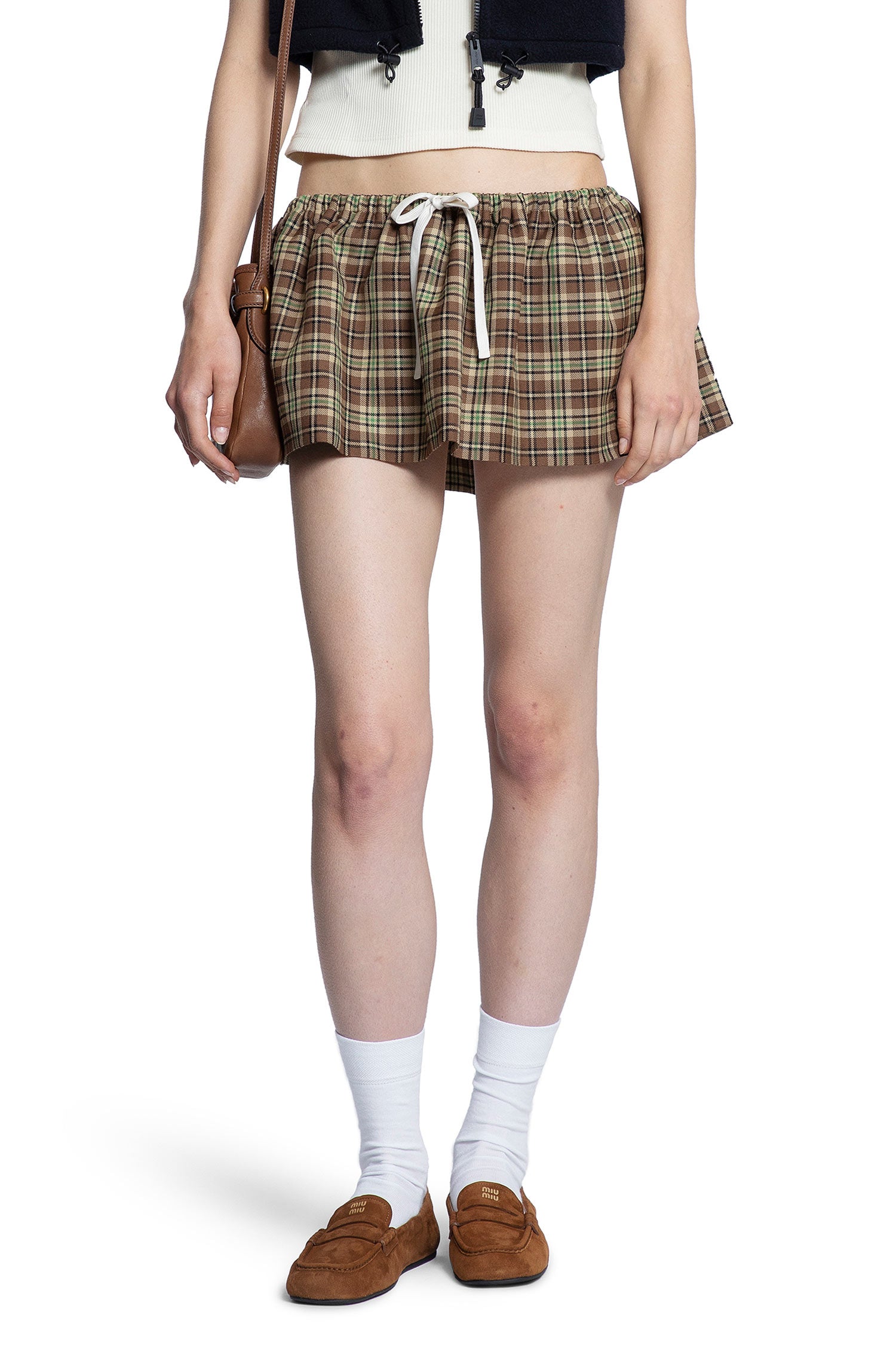 Check Wool Mini Skirt - Antonioli.eu