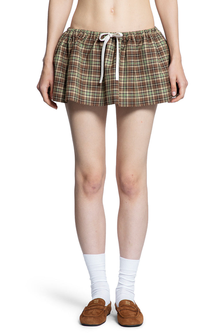Check Wool Mini Skirt - Antonioli.eu