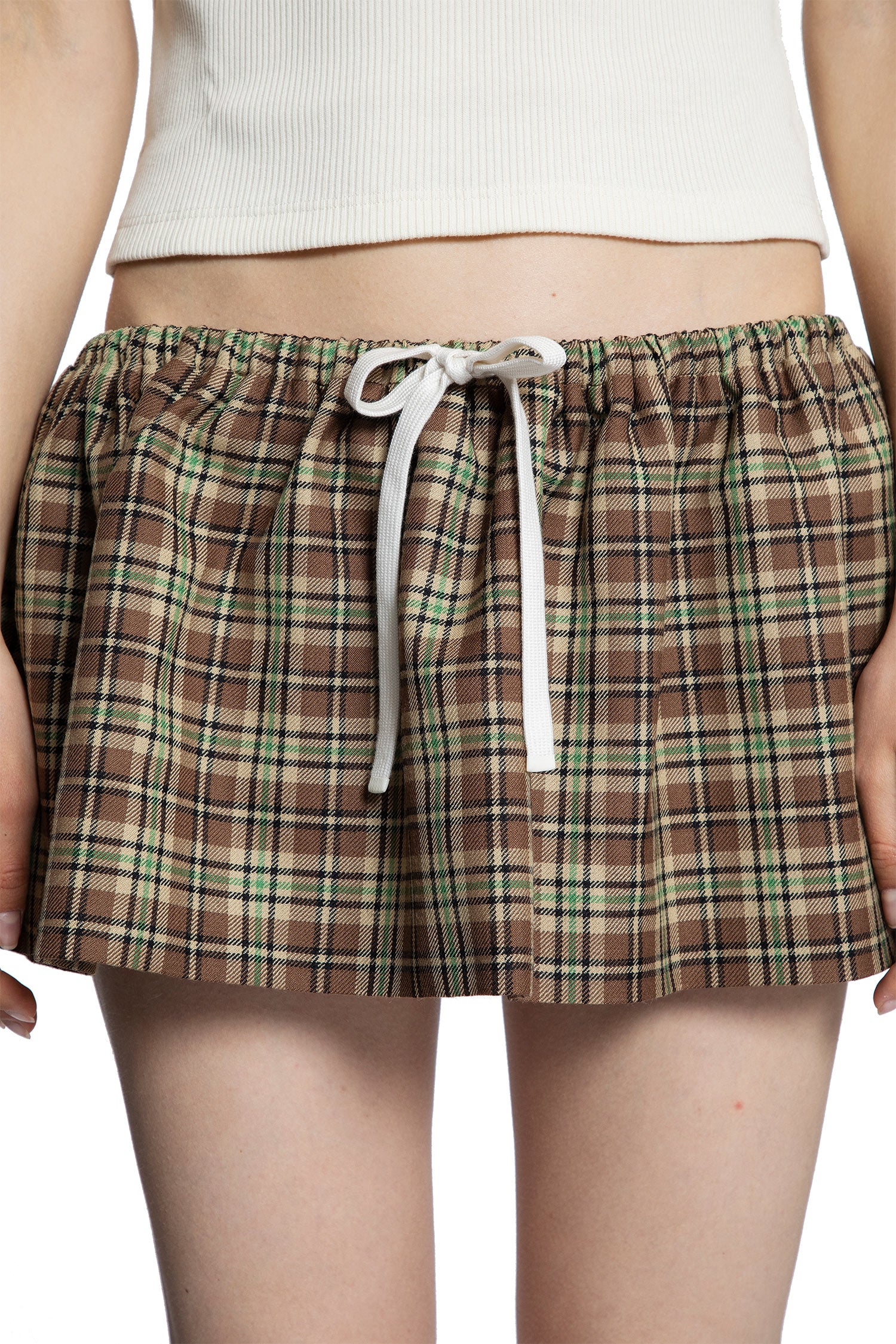 Check Wool Mini Skirt - Antonioli.eu