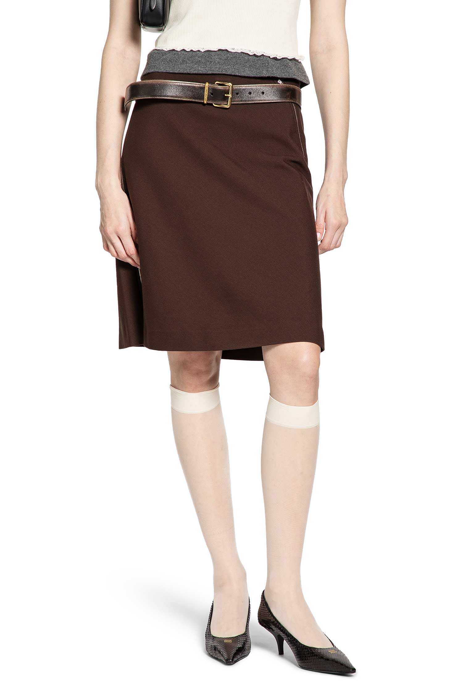Fabric Stitch Knit Skirt - Antonioli.eu