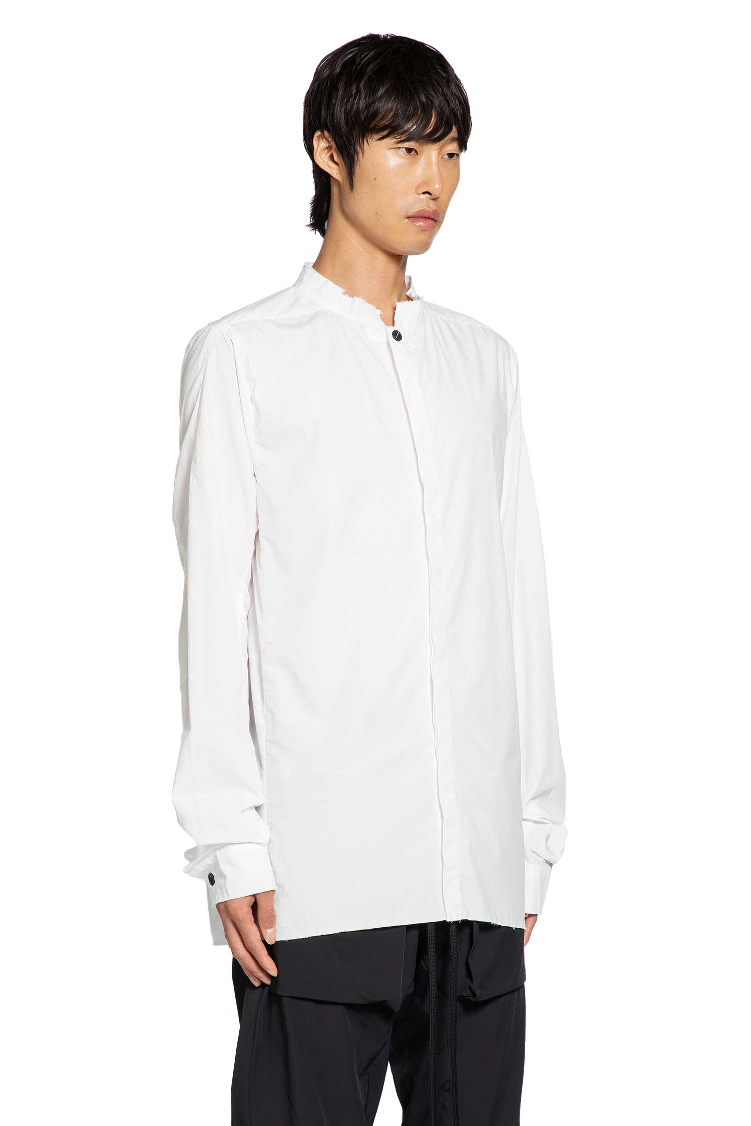 Cotton Poplin Stand Collar Shirt