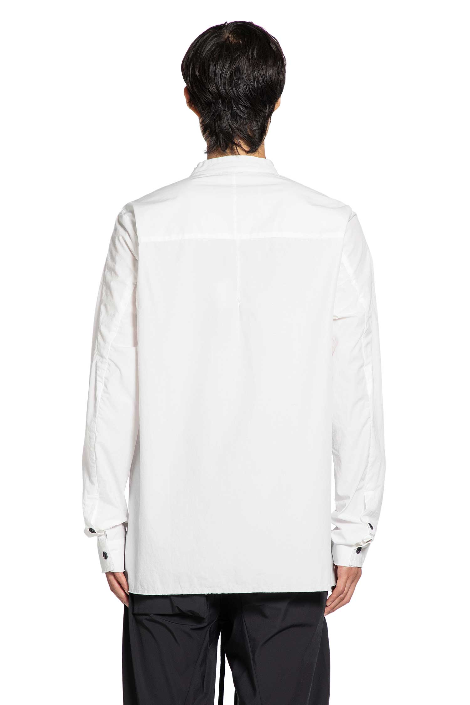 Cotton Poplin Stand Collar Shirt