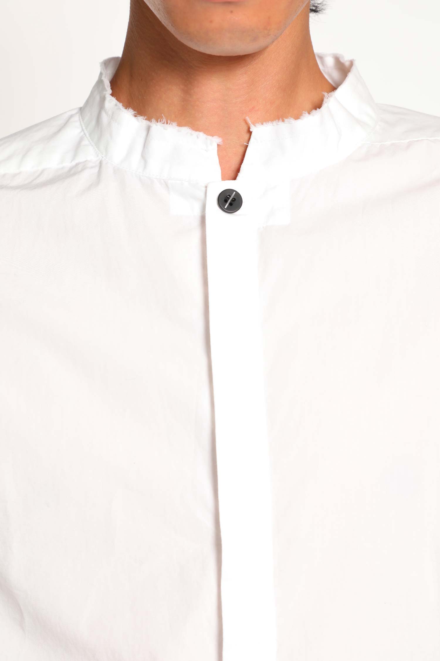 Cotton Poplin Stand Collar Shirt