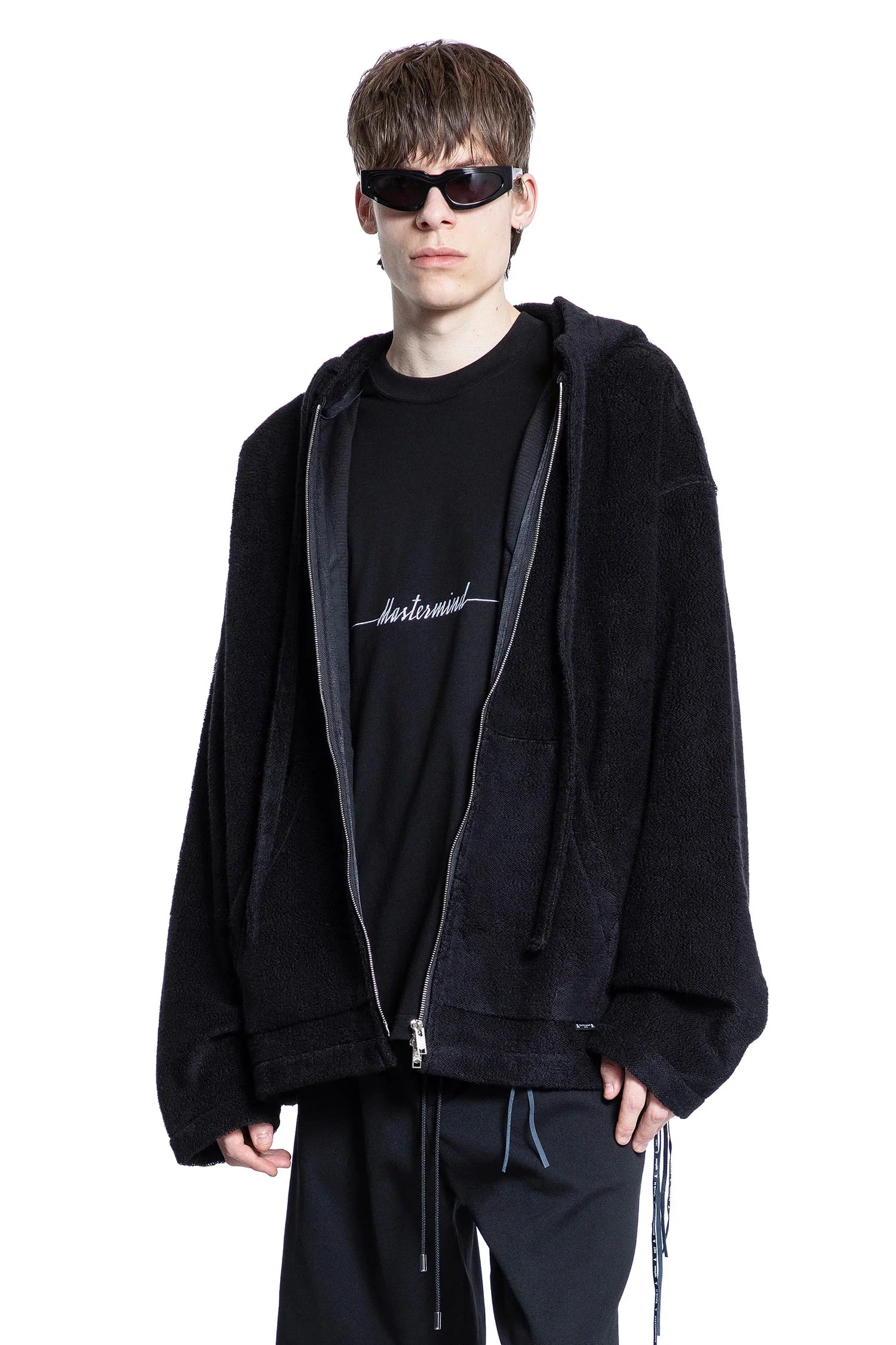 Cotton Terry Fleece Logo Zip-Up Hoodie - Antonioli.eu