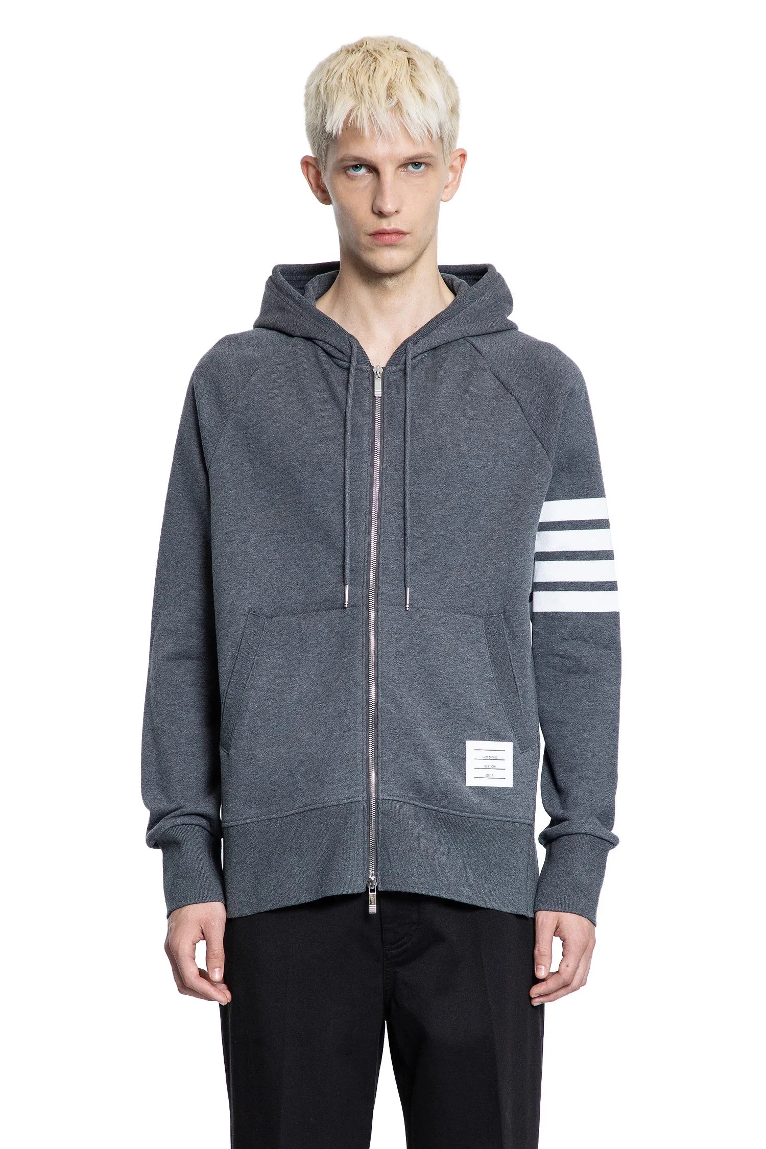 4-Bar Zip-Up Hoodie in Classic Loopback - Antonioli.eu