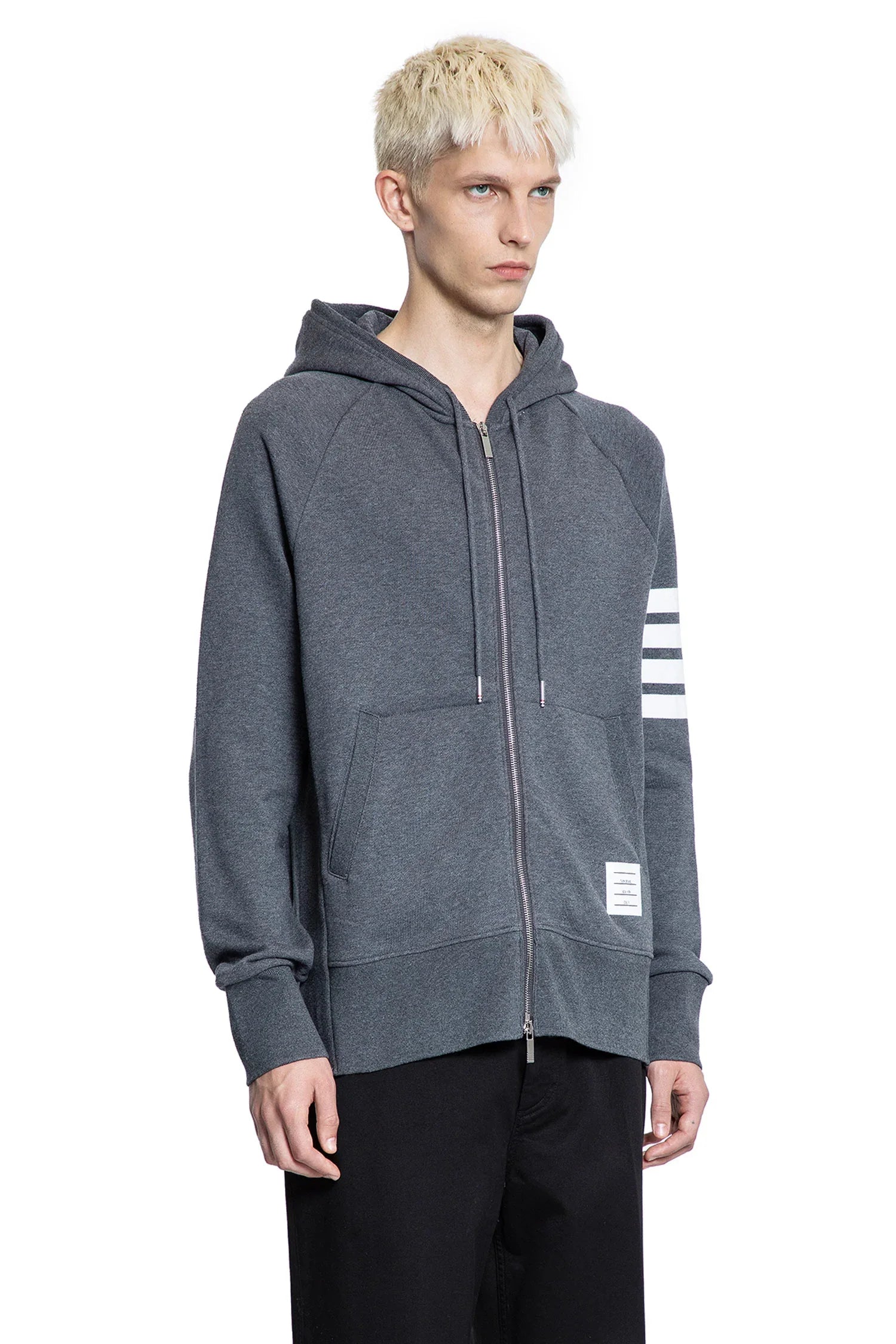 4-Bar Zip-Up Hoodie in Classic Loopback - Antonioli.eu