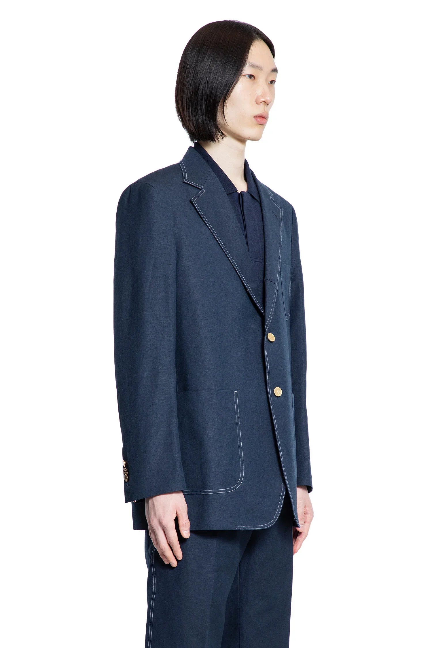 Elongated Soft Cotton Linen Blazer - Antonioli.eu