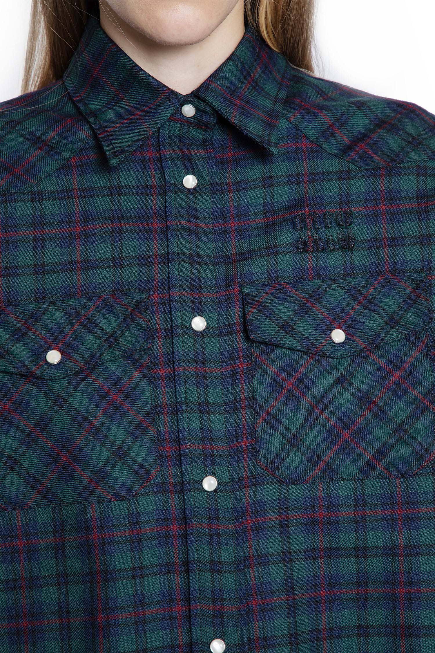 Wool Tartan Cropped Shirt