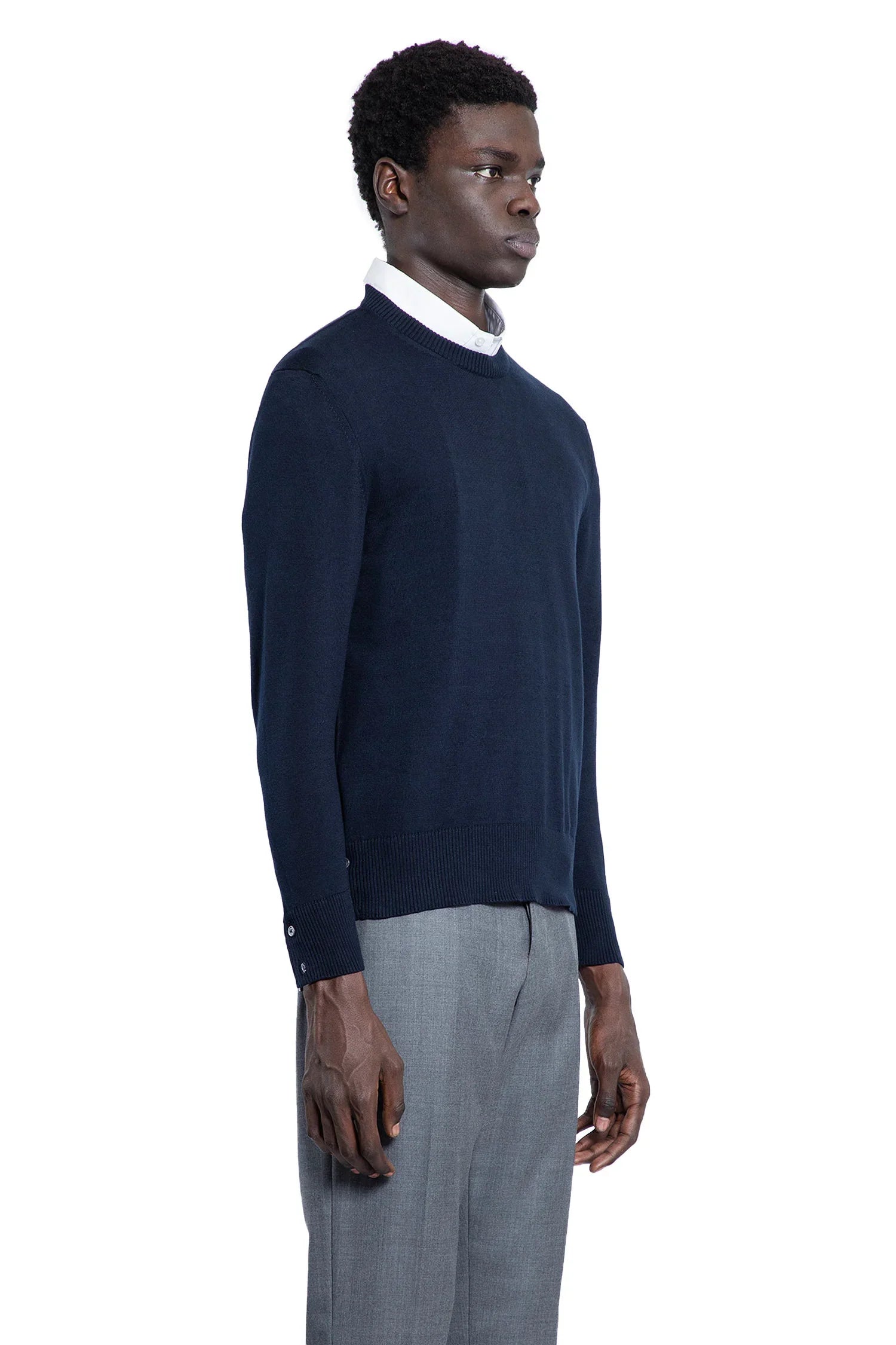 4 bar stripe cotton sweater - Antonioli.eu