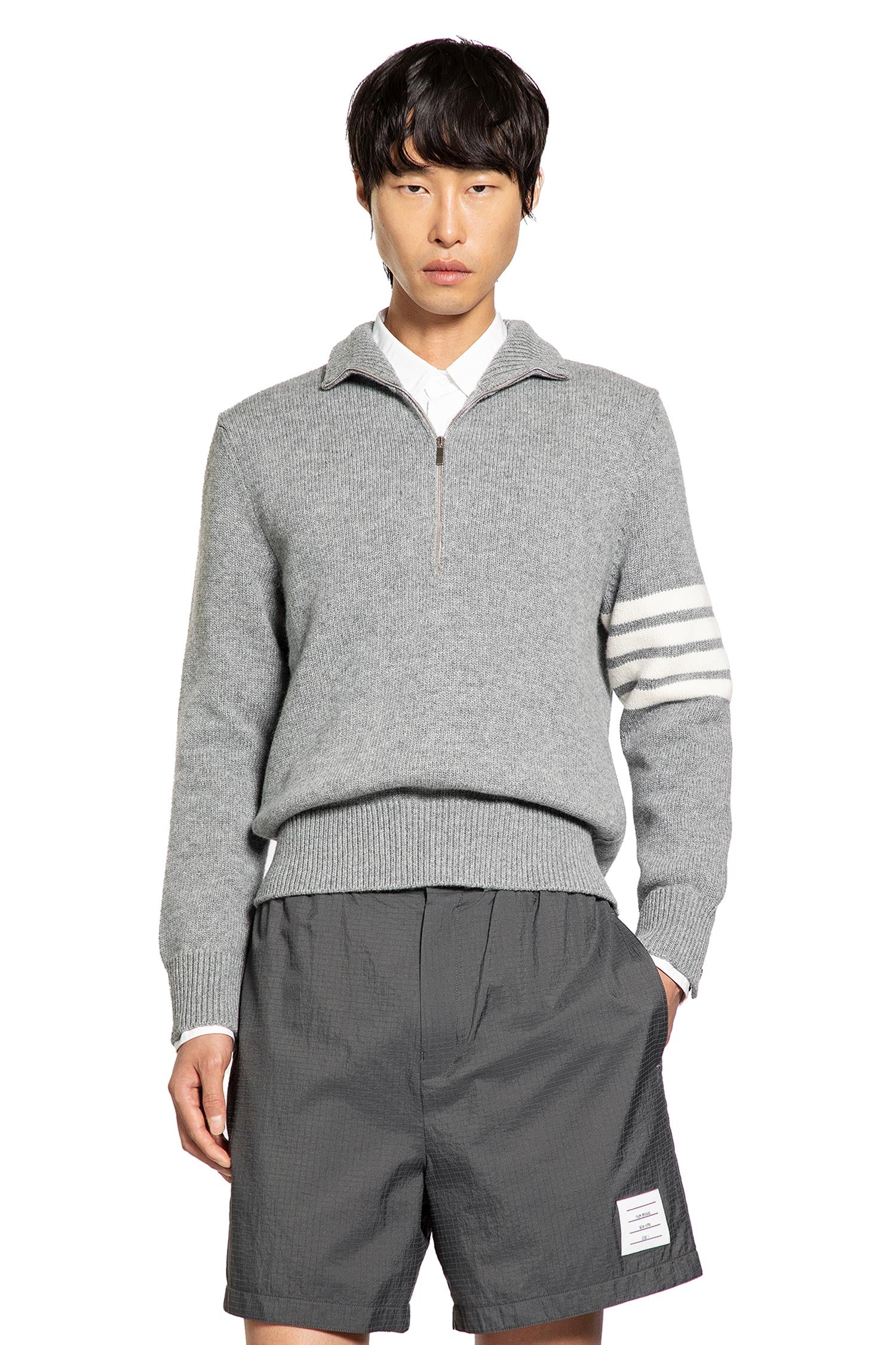 Funnel Neck Wool Quarter-Zip - Antonioli.eu