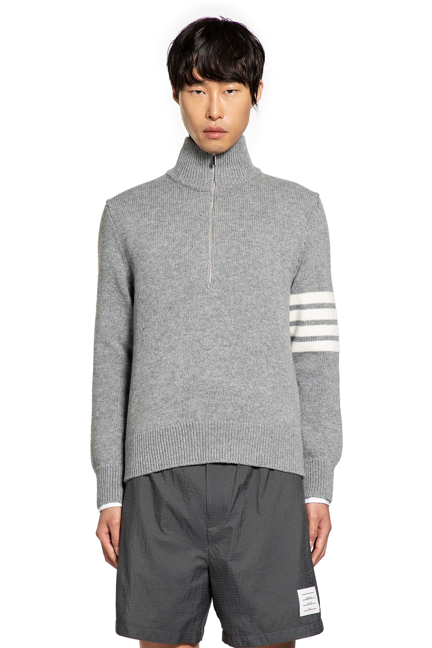 Funnel Neck Wool Quarter-Zip