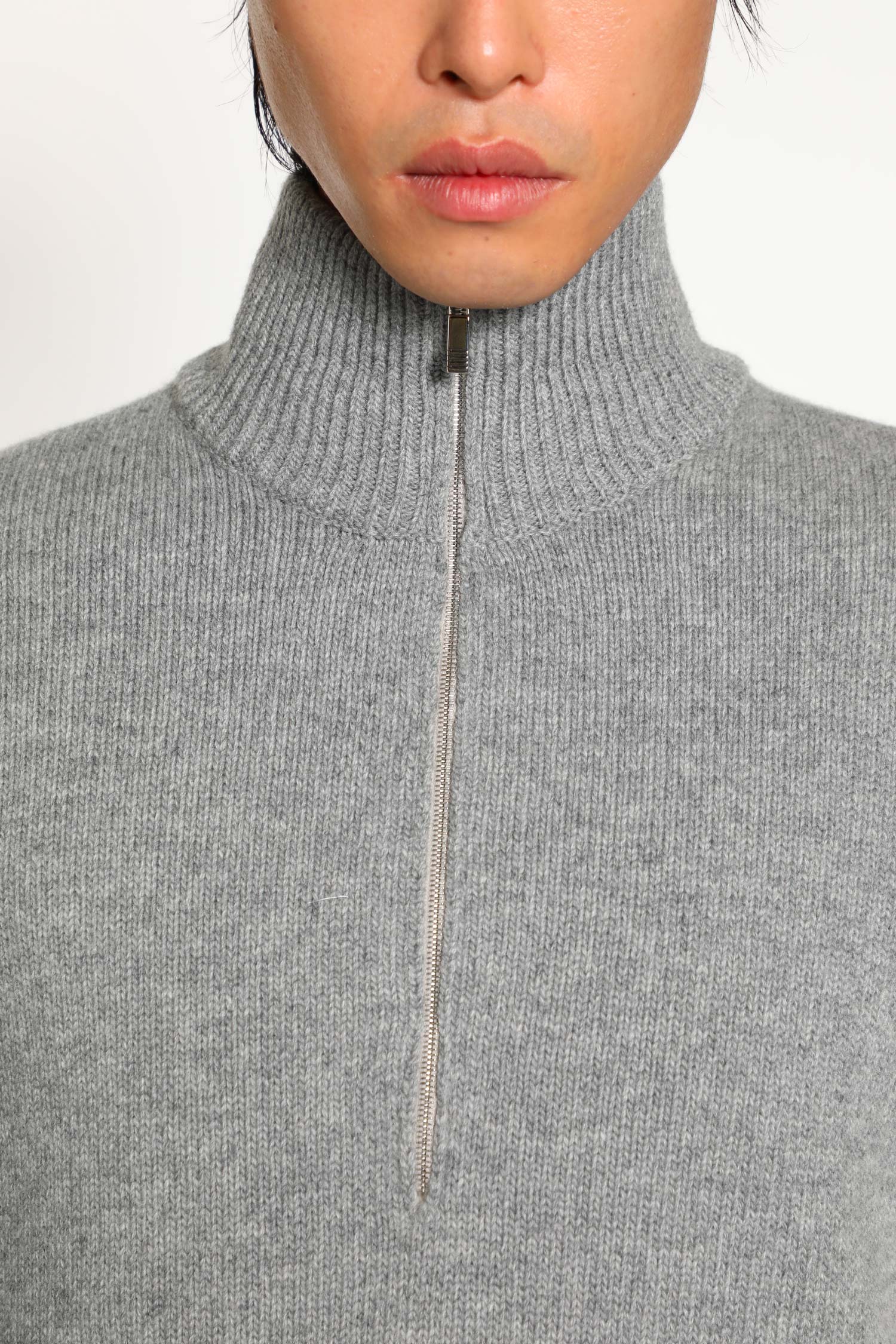 Funnel Neck Wool Quarter-Zip