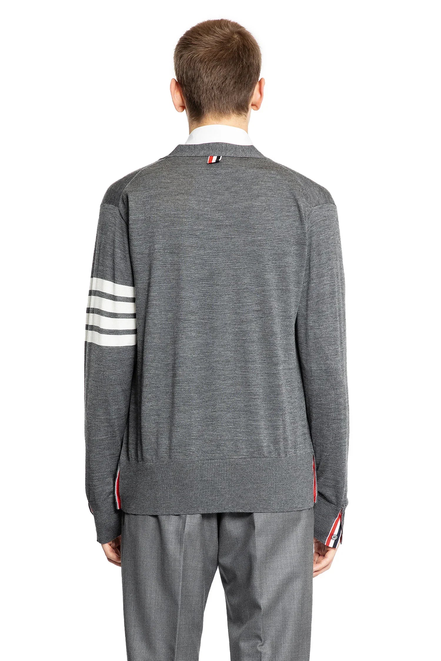 Merino Wool 4-Bar Cardigan - Antonioli.eu