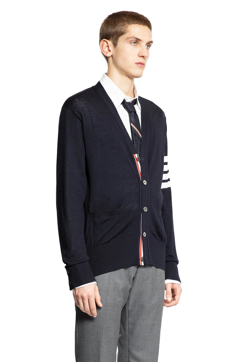 Merino Wool 4-Bar Cardigan - Antonioli.eu