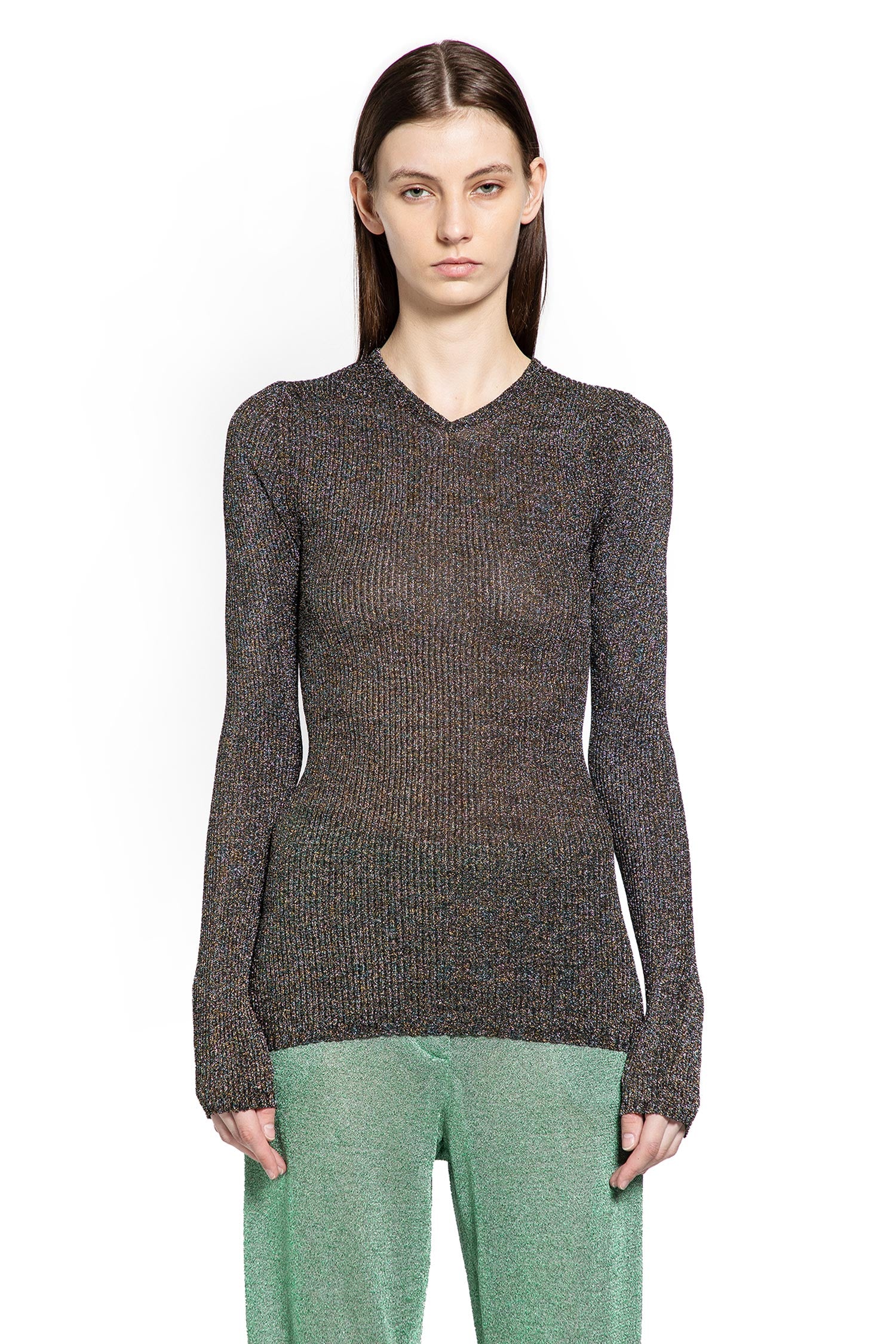 Lurex V-Neck Sweater