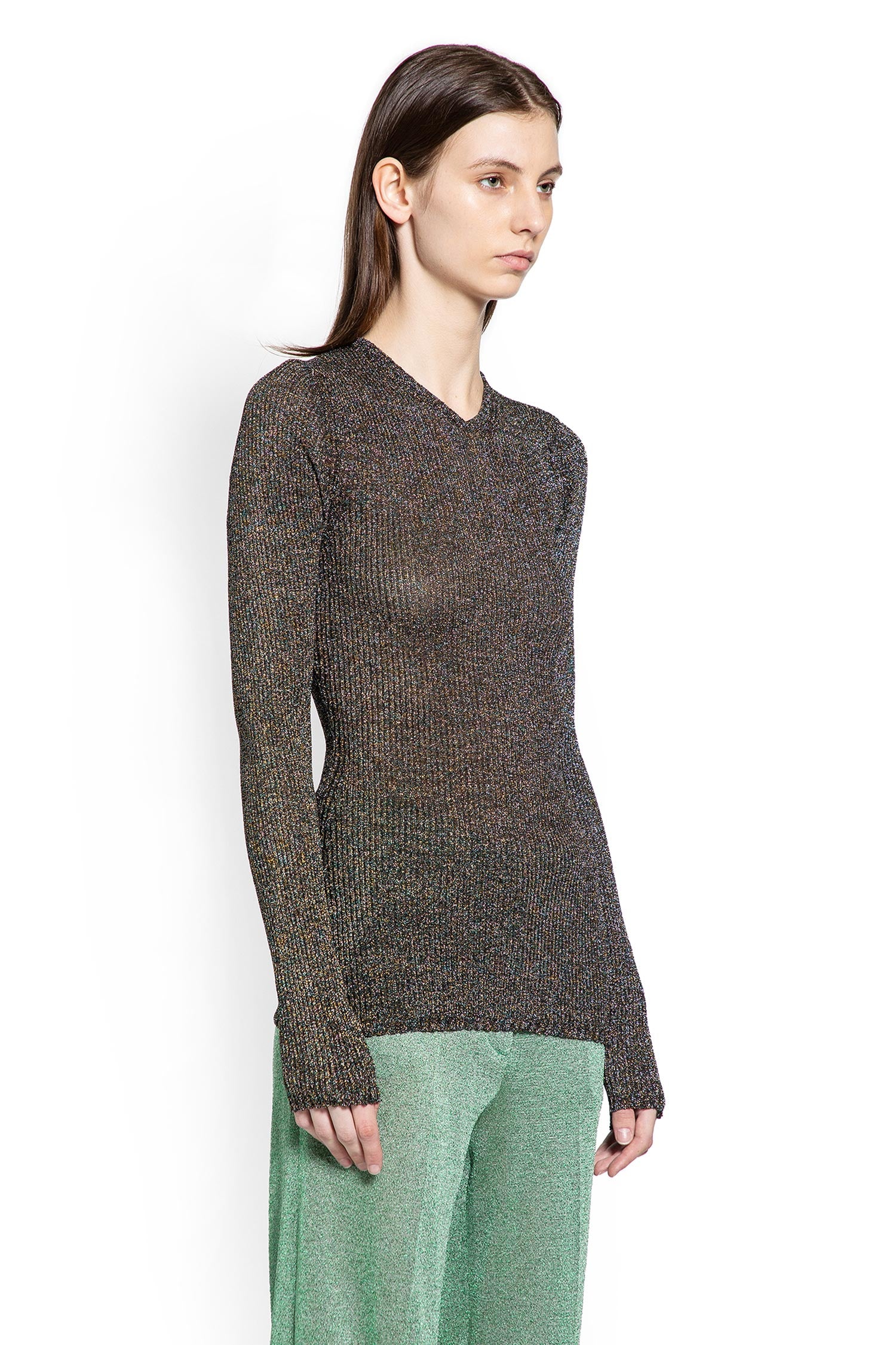 Lurex V-Neck Sweater