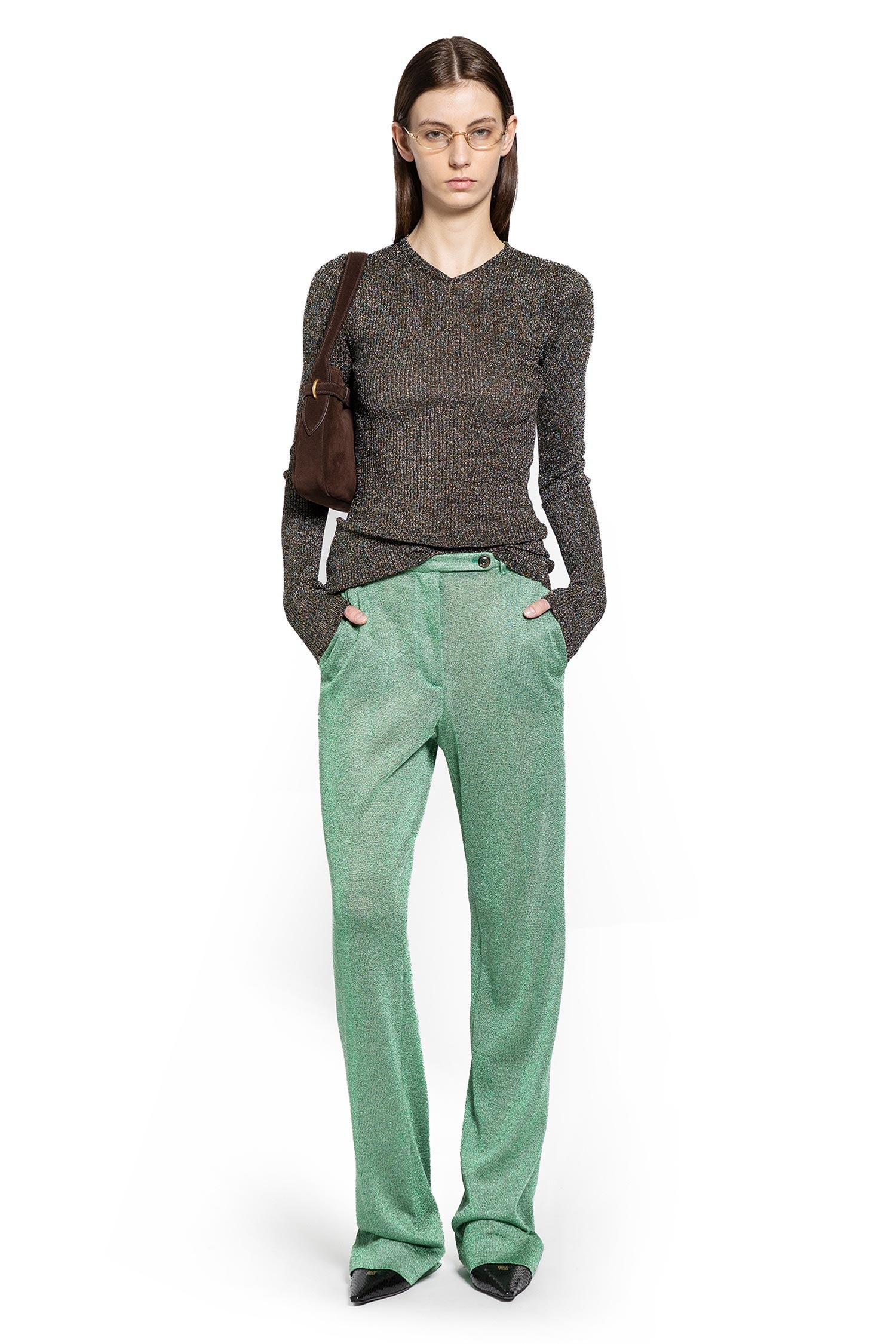 Lurex V-Neck Sweater