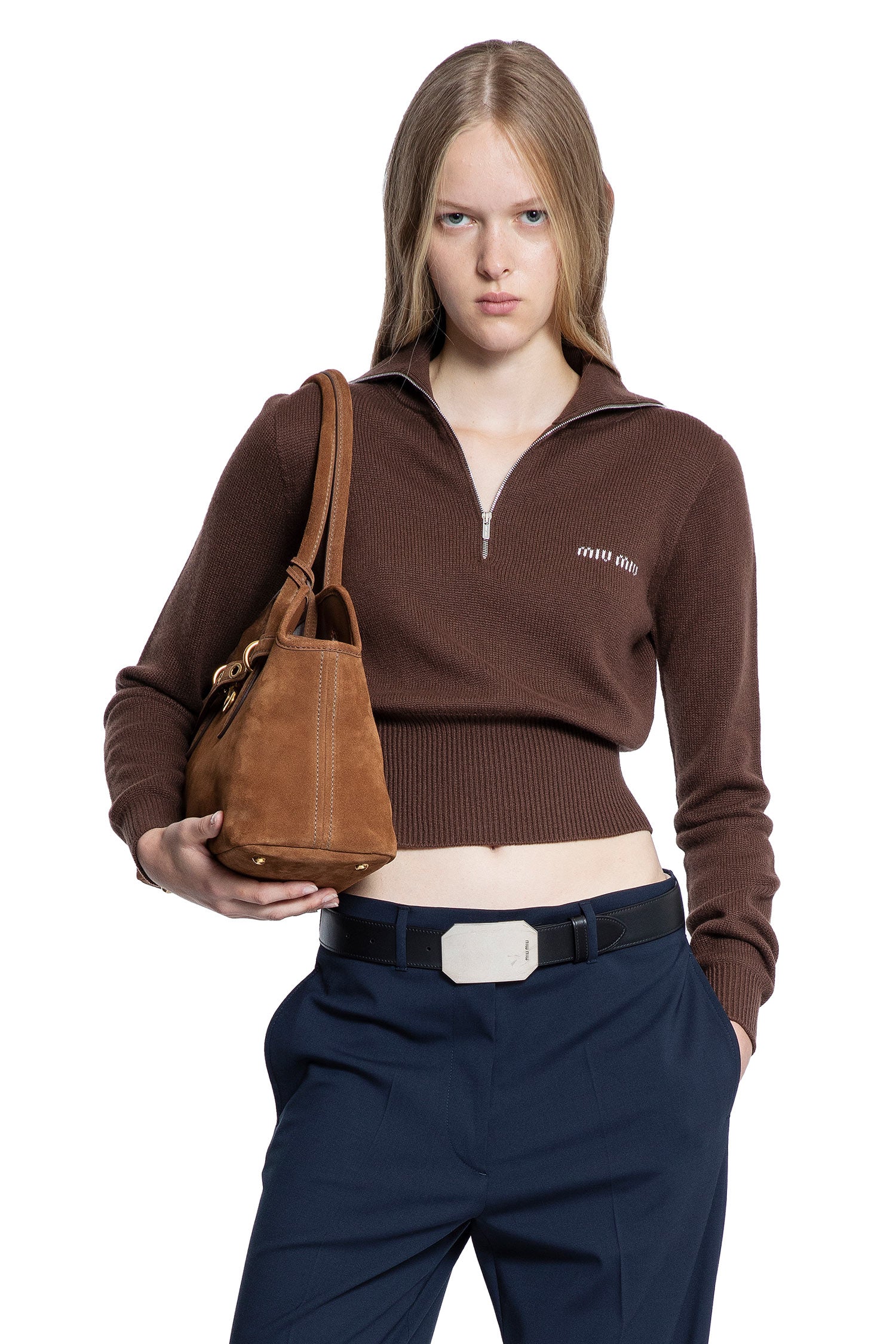 Cropped Cashmere Polo Sweateer - Antonioli.eu