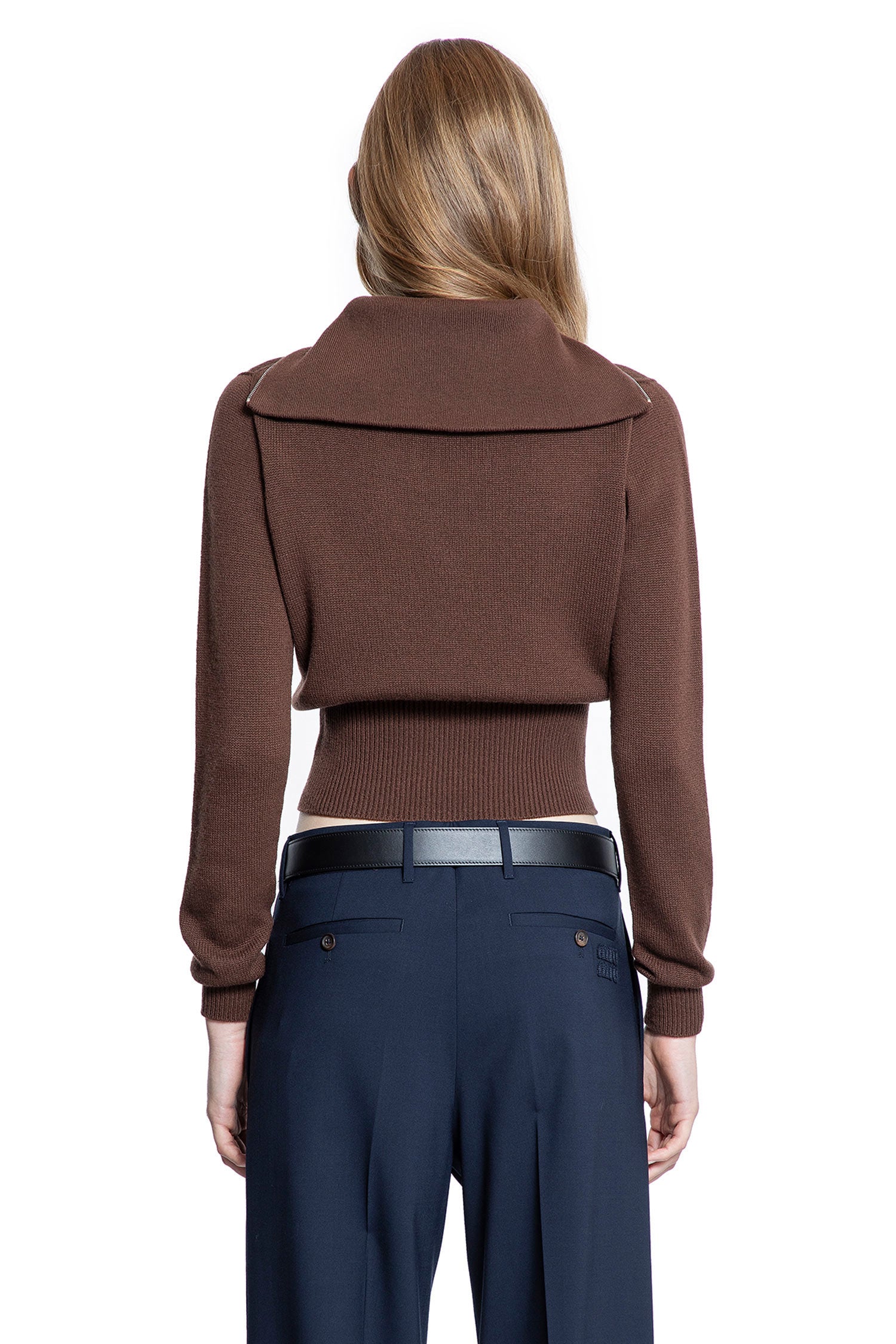 Cropped Cashmere Polo Sweateer