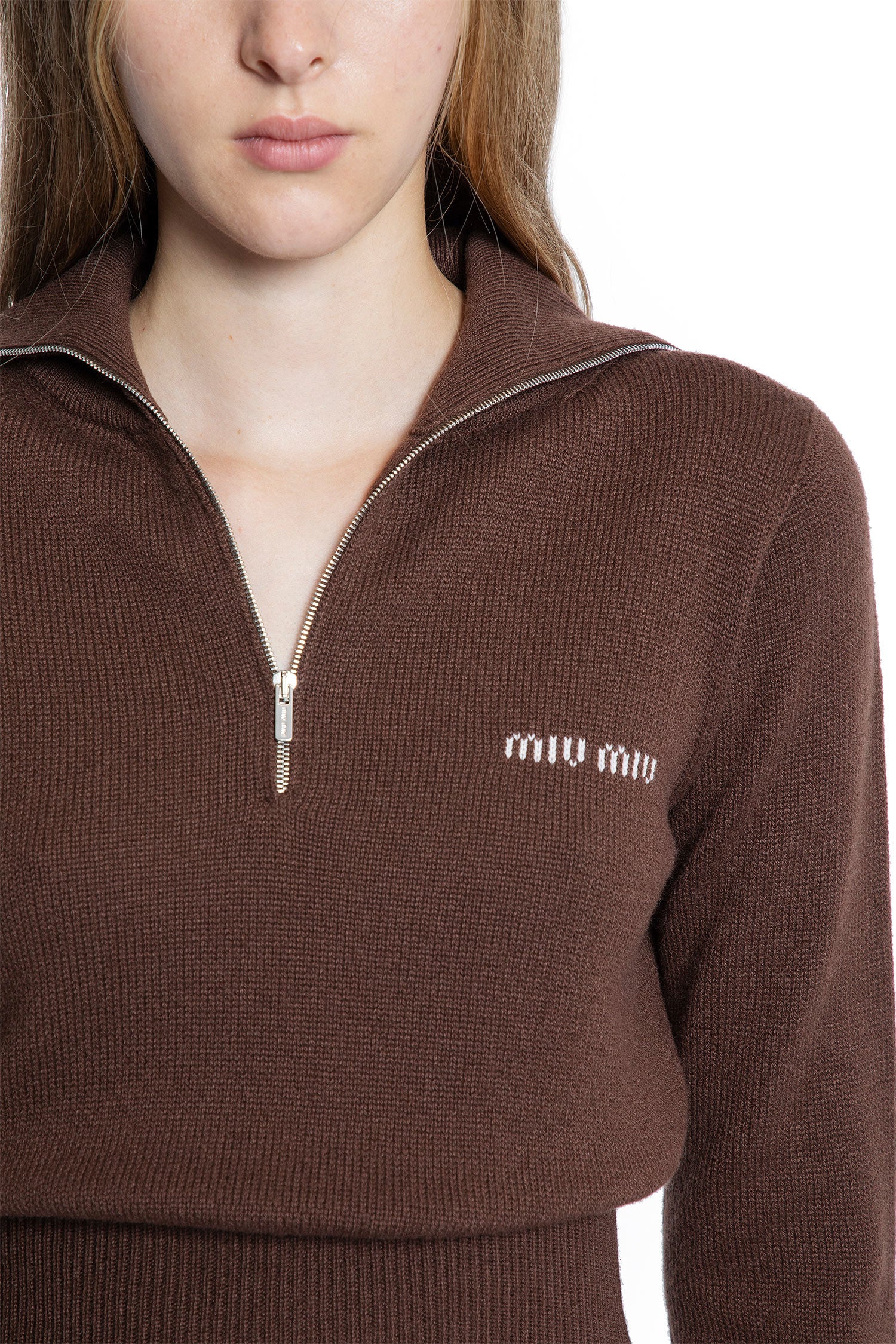 Cropped Cashmere Polo Sweateer