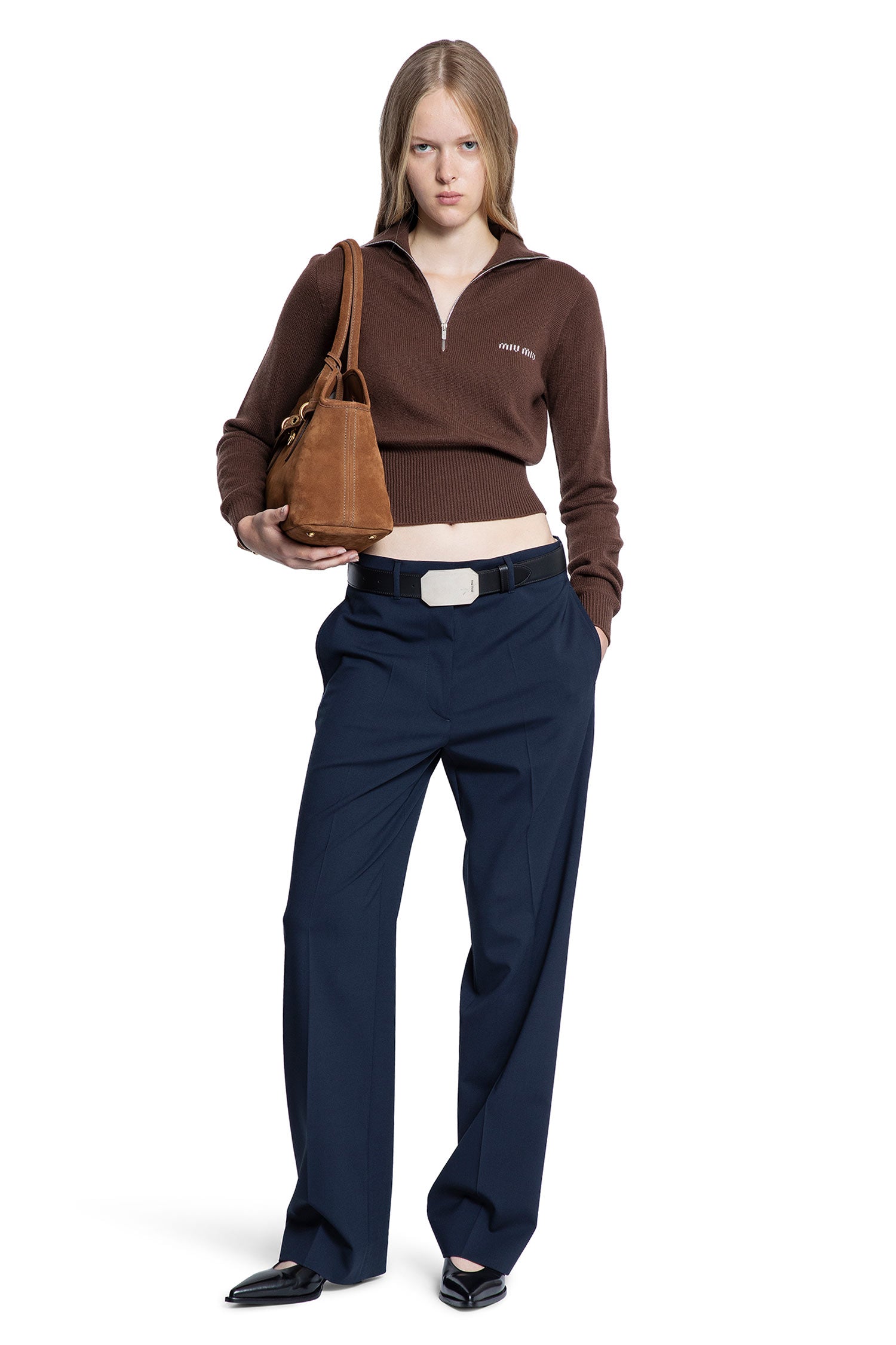 Cropped Cashmere Polo Sweateer - Antonioli.eu
