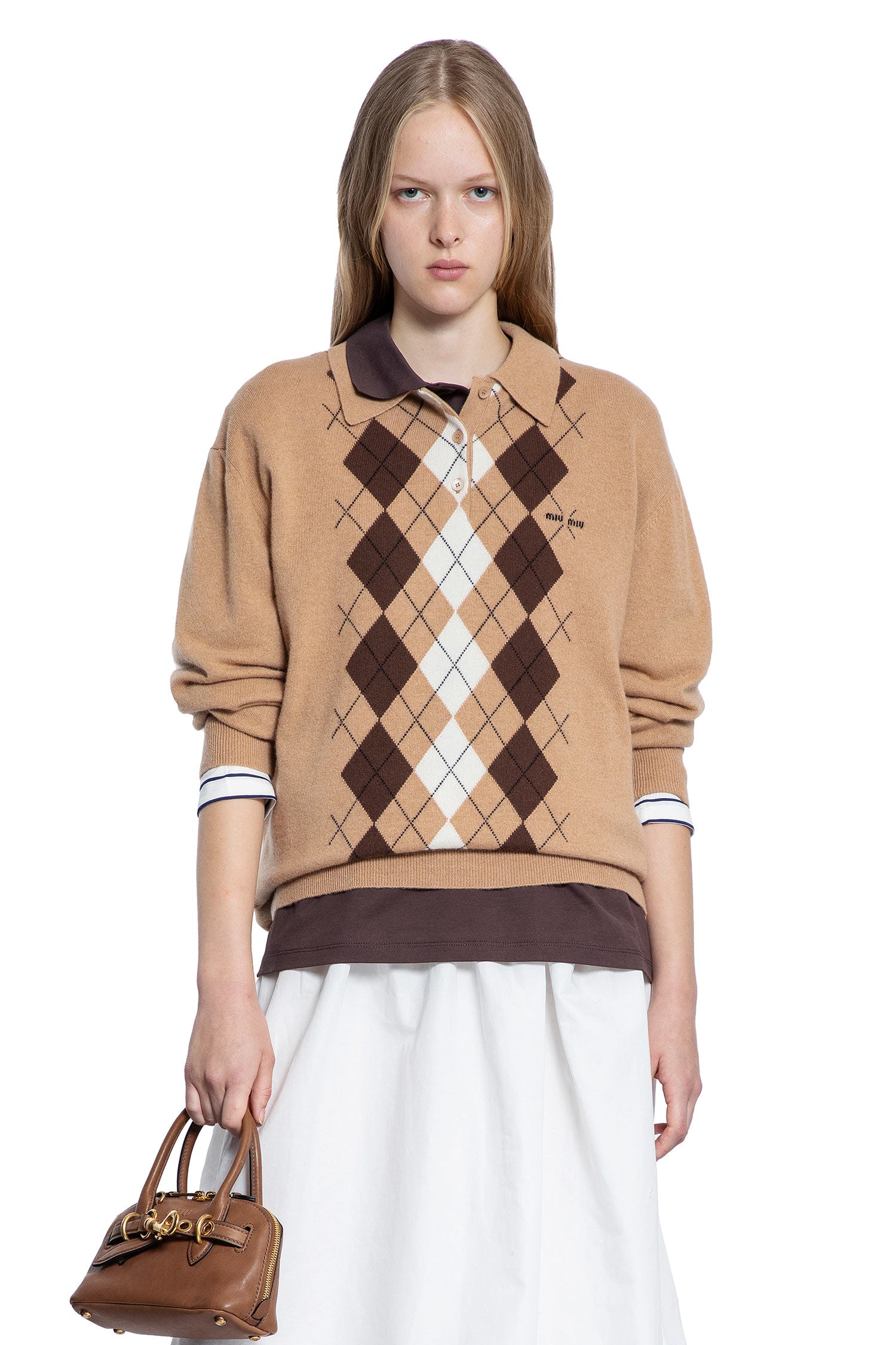 Argyle Cashmere Polo Sweater - Antonioli.eu