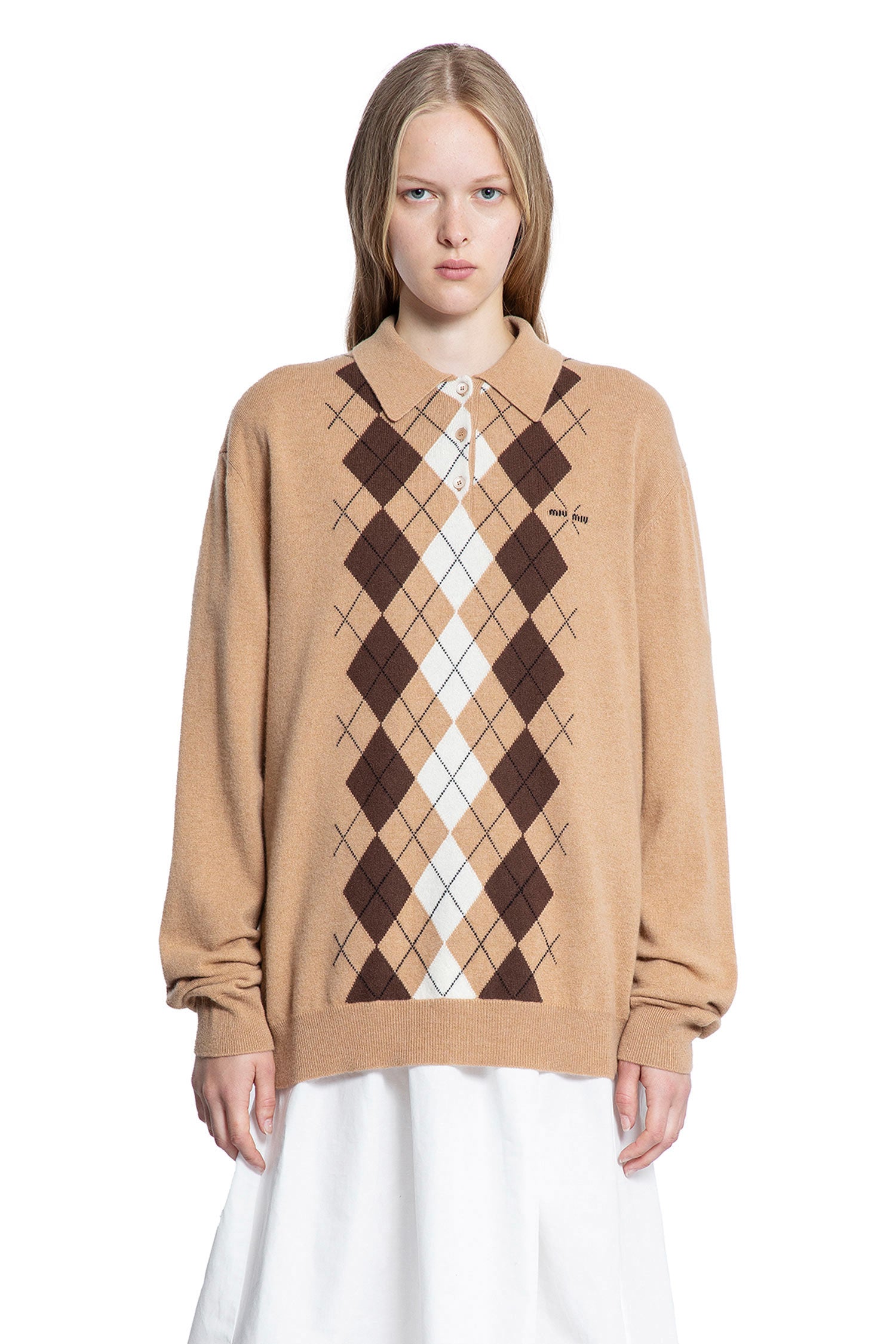 Argyle Cashmere Polo Sweater - Antonioli.eu