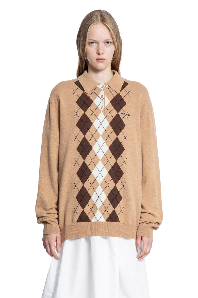 Argyle Cashmere Polo Sweater - Antonioli.eu
