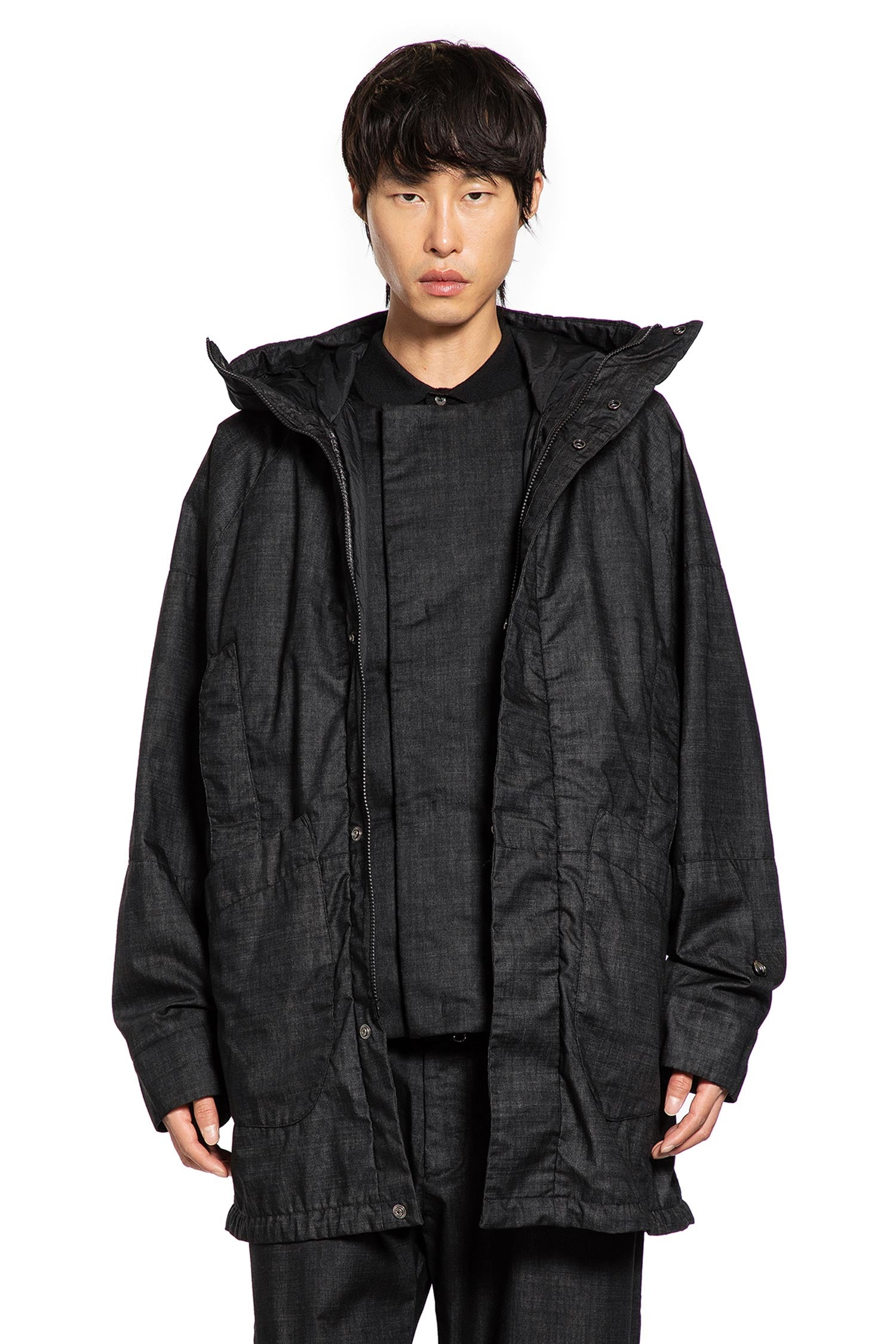 Resined and Garment Dyed Hooded Jacket - Antonioli.eu
