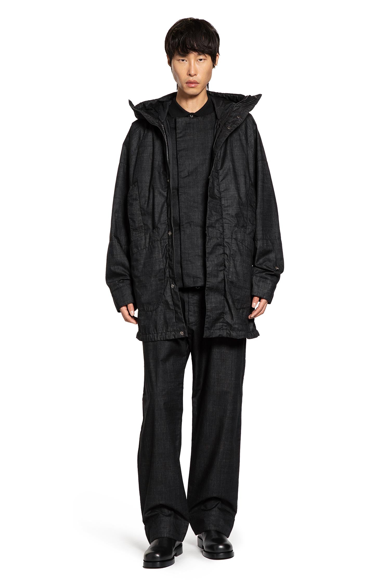 Resined and Garment Dyed Hooded Jacket - Antonioli.eu
