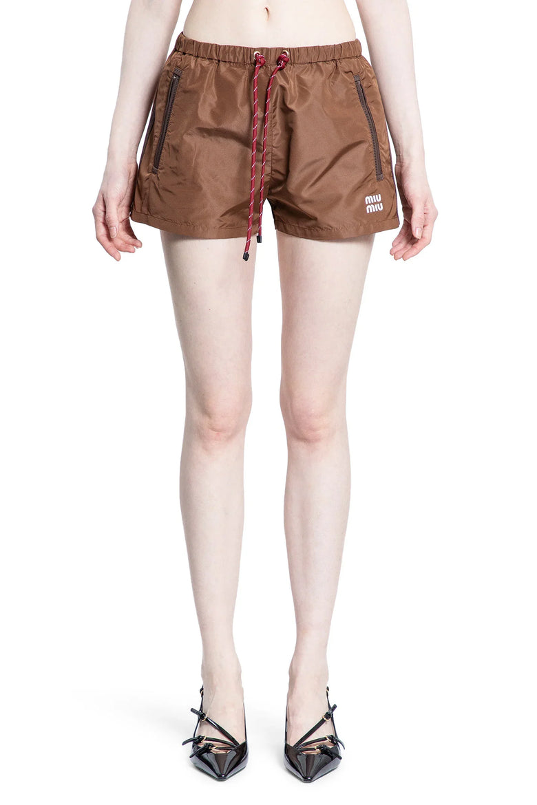 MIU MIU WOMAN BROWN SHORTS - Antonioli.eu