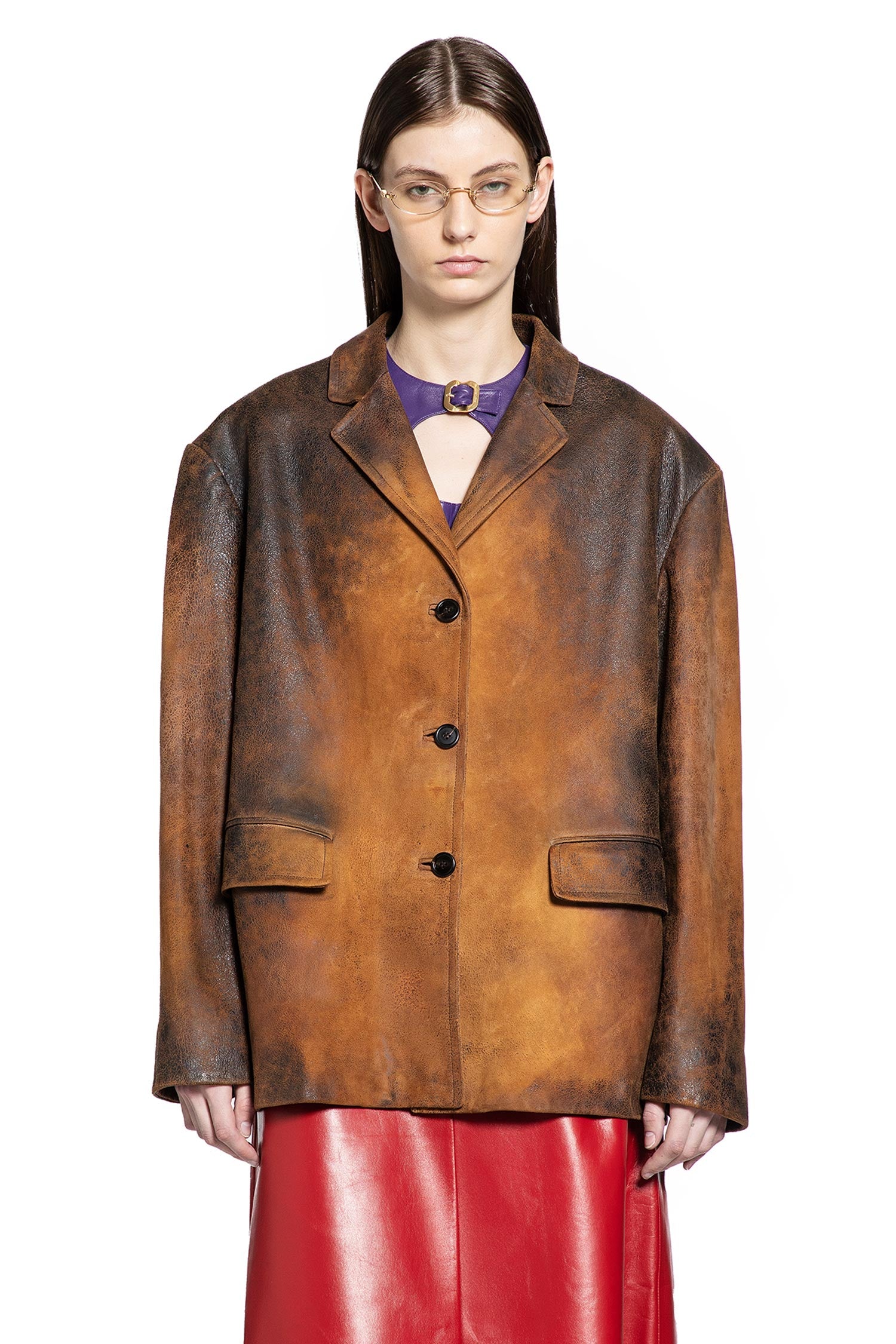 Waxed Suede Blazer