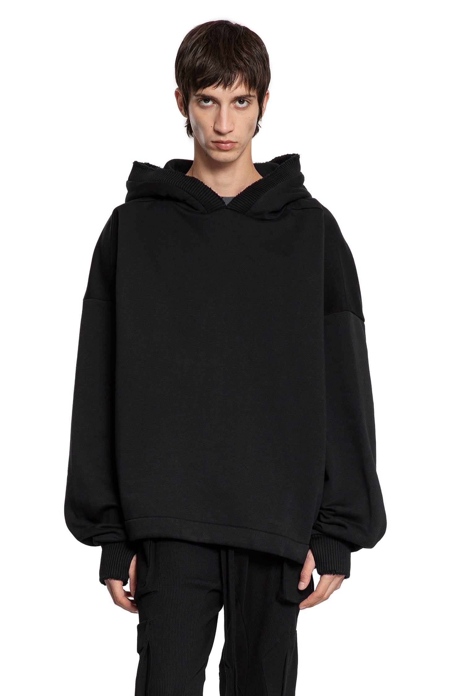 Cotton Jersey Hoodie with Hand Gaiters